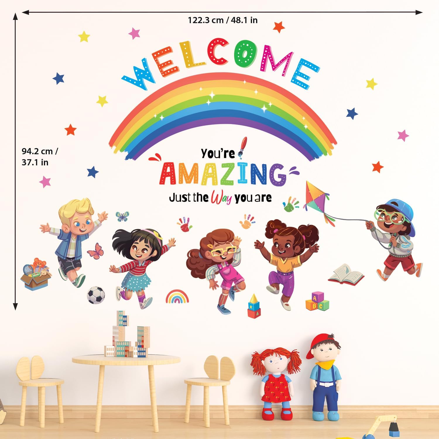 DECOWALL SG2-2403 Kids Play Corner and Quotes Wall Stickers Decals Reading Room ABC D&eacute;cor Classroom Playroom Library Nursery Peel and Stick Removable Baby Boys Girls Decorations School Inspirational image number 3