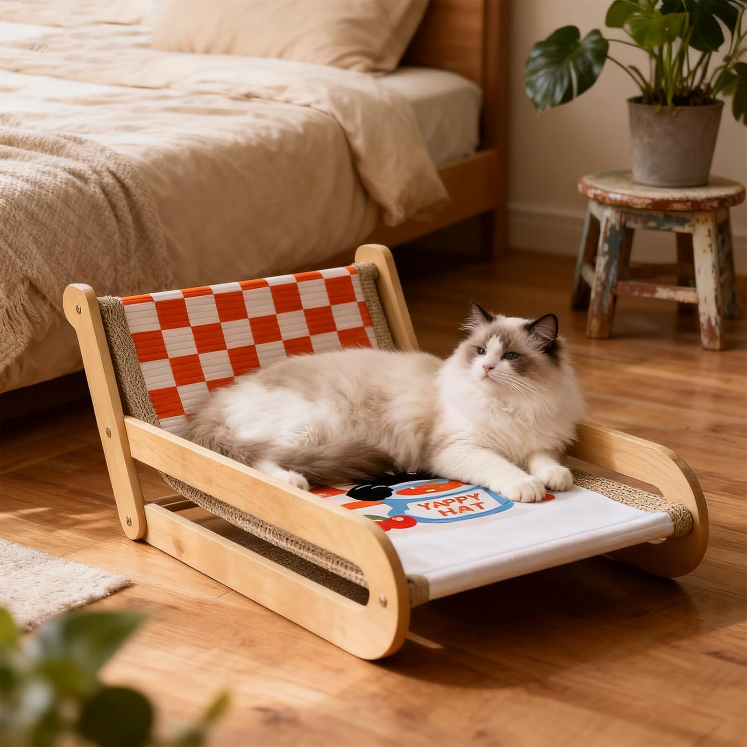 Tianher Scratching Post, Cat Scratching Board Aesthetic Cat Scratcher Sisal Durable Scratch Pad Scratch Mat Dual-Use Sisal Cats Scratcher Pet Furniture for Indoor Cats image number 3