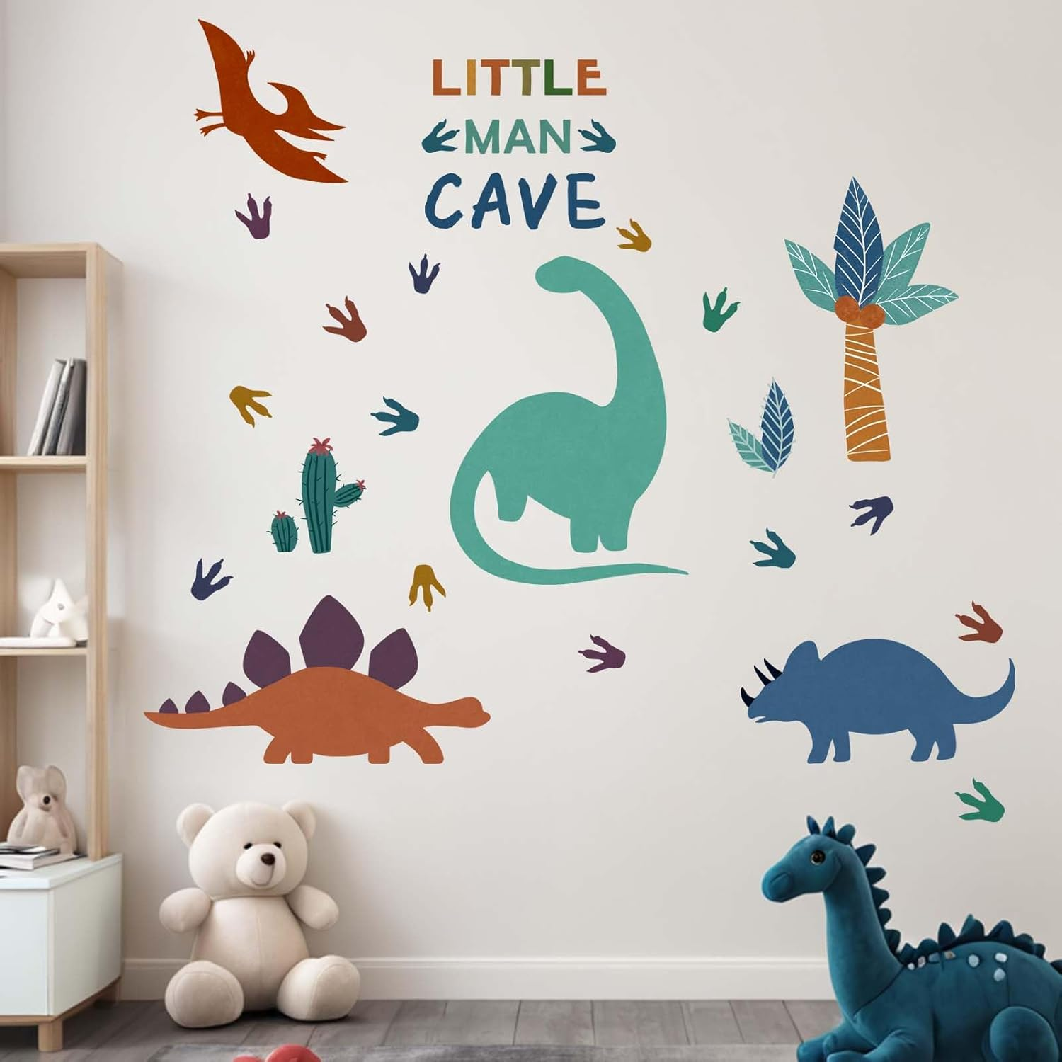Amimagen Dinosaur Wall Decals - Tropic Tree Dino Wall Stickers - Nursery Kids Baby Boys Room Daycare Bedroom Playroom Wall Decor image number 5