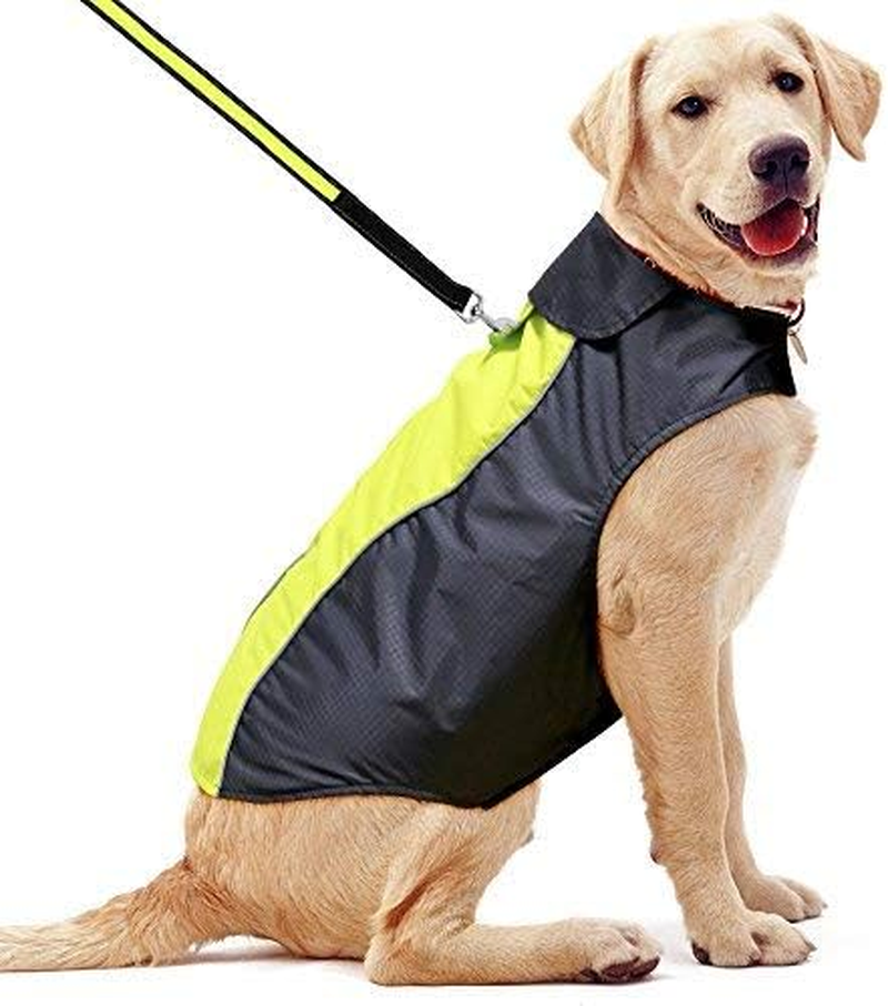 Dog Coats Waterproof-Lightweight Dogs Raincoat Adjustable Vest Reflective Pet Jacket Warm Dog Cloth (Green, X-Large) image number 4