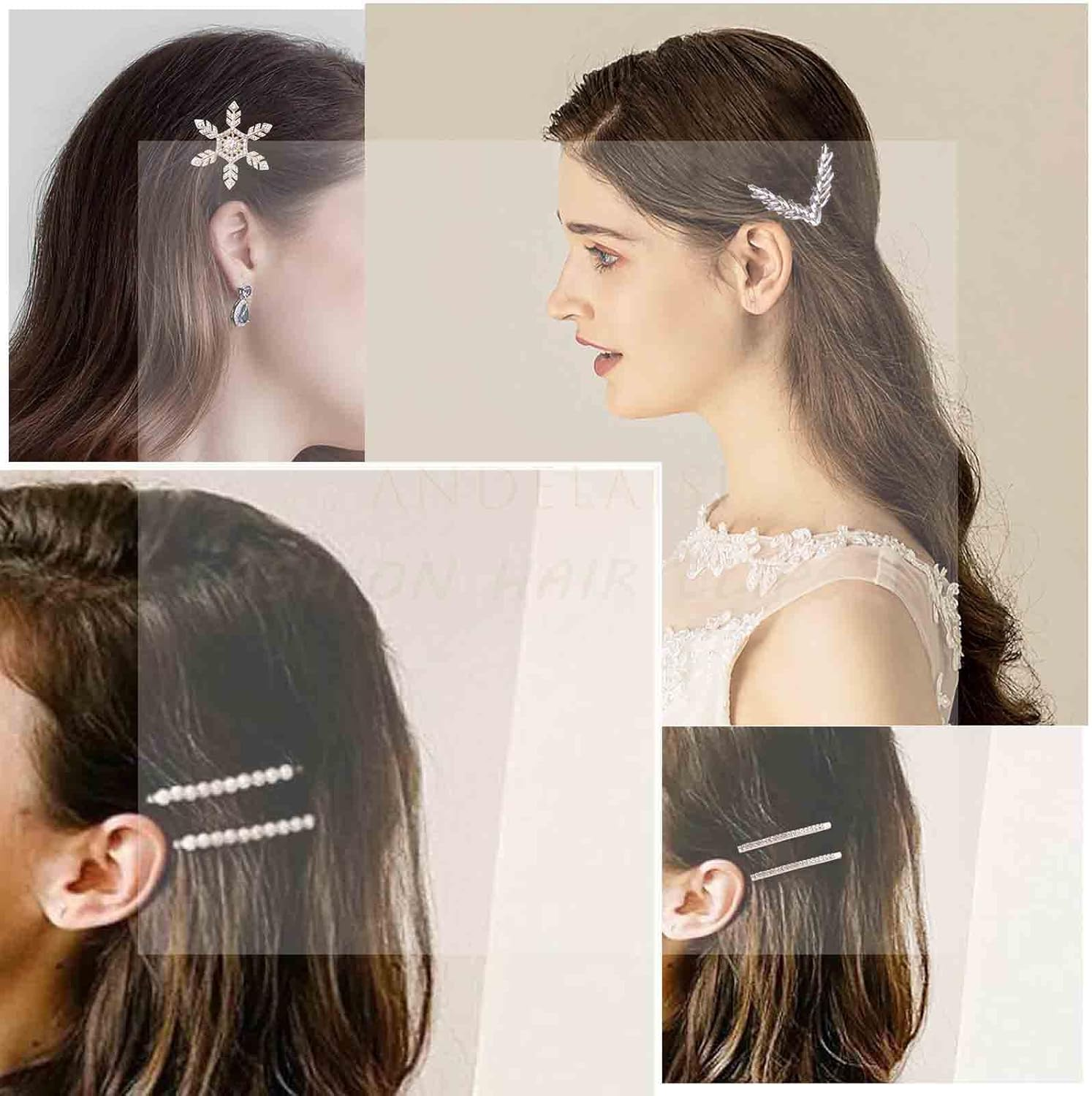 Andelaisi Boho Pearl Hair Clip Barrette Gold Pearl Hairpin Clips Vintage Paper Clip Hair Barrette Clip Tiny Pearl Head Clip Accessories for Women and Girls Headdress