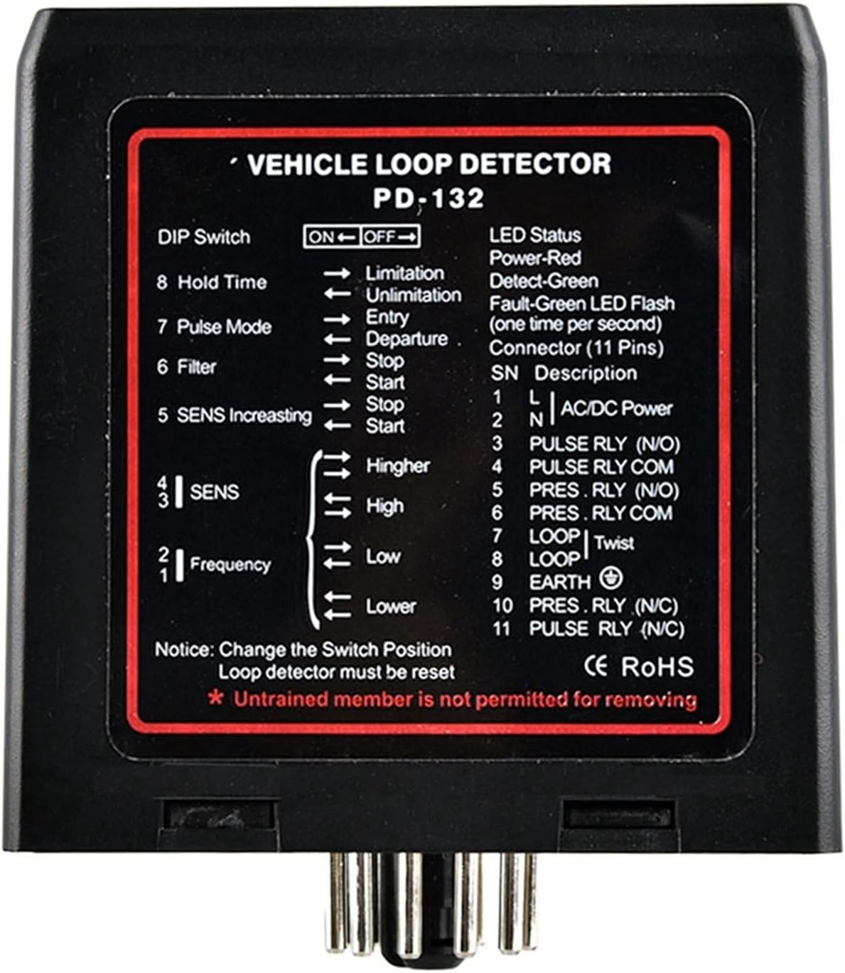 Vehicle Loop Detector, PD132 Double Channel Inductive Sensor, High Accuracy for Car Parking with Loop Rollers image number 5