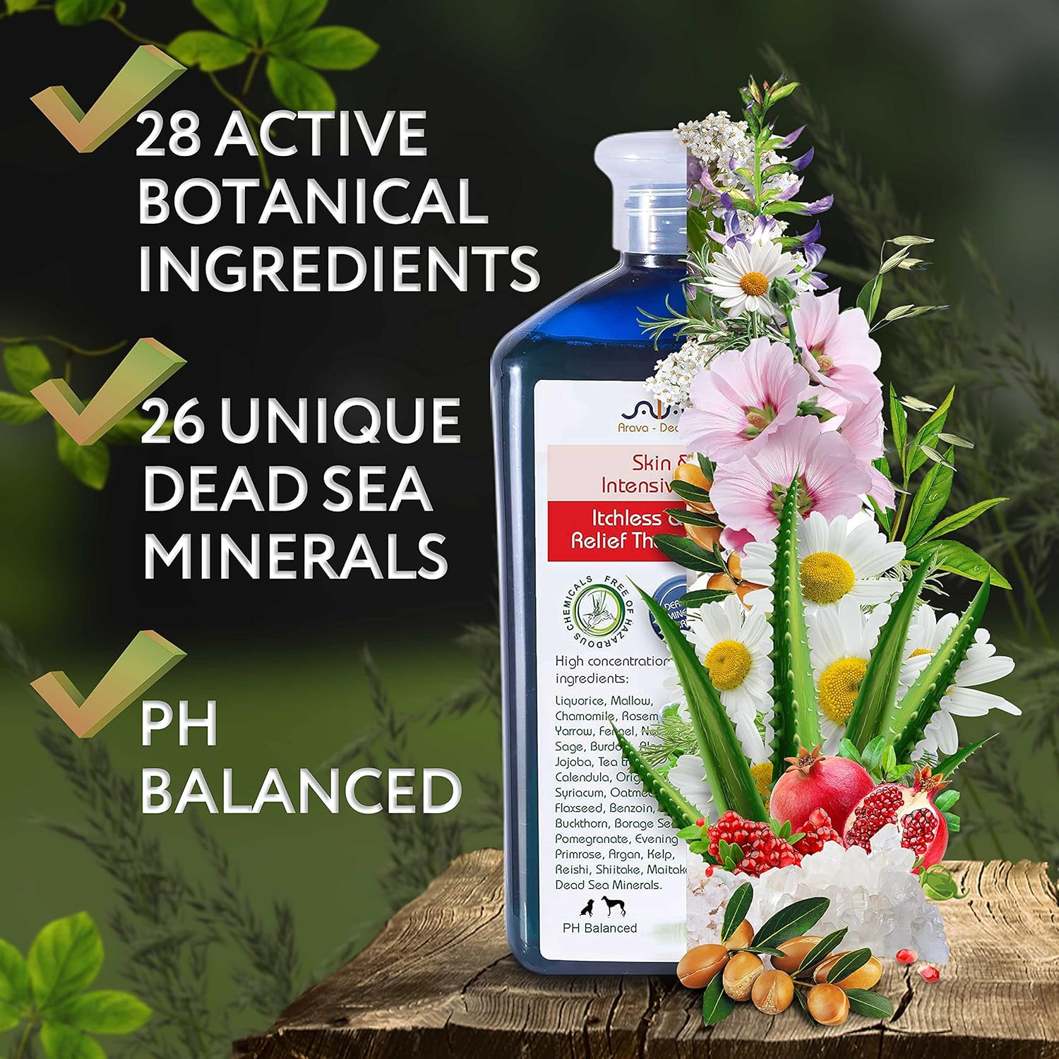 Arava Natural Medicated Dog Shampoo &ndash; anti Yeast anti Itch Dog Shampoo - Healthy Skin & Coat - First Aid in Hot Spots Ringworm Scrapes Abrasions & Dermatologic Infections image number 1