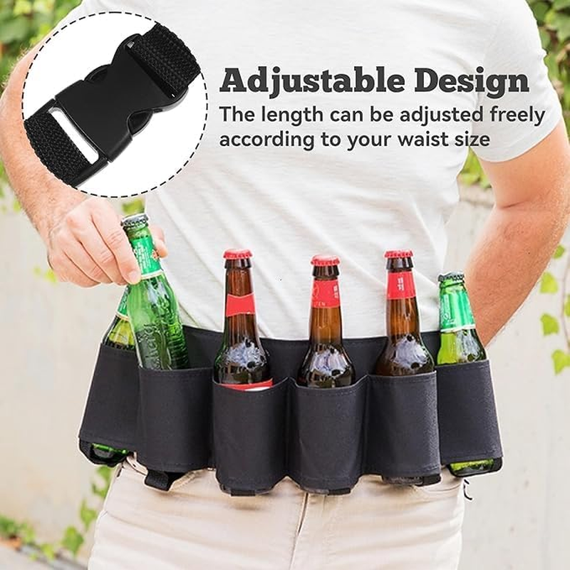 2Pcs 6 Cans Beer Belt Portable Drinker Beer Soda Can Belts,Portable Beer Holder Belt Holds 6 Cans,Portable 6 Cans Drink Soda Can Waist Belt Holder,6 Cans Beer Soda Can Holster Belt Beer Waist Pack image number 4