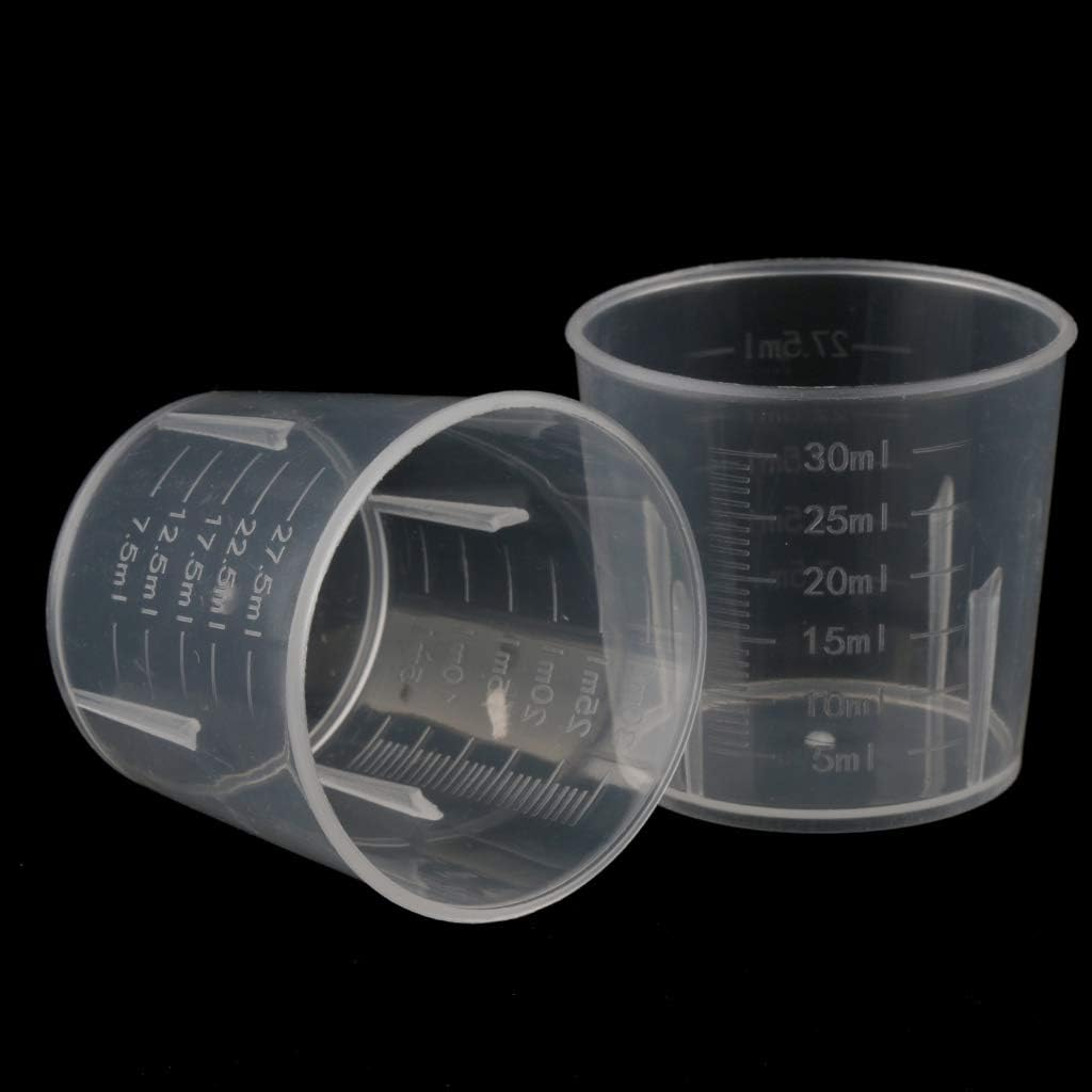 20Pieces 30Ml Clear Graduated Beaker Measuring Cup Kitchen Lab Tool image number 2