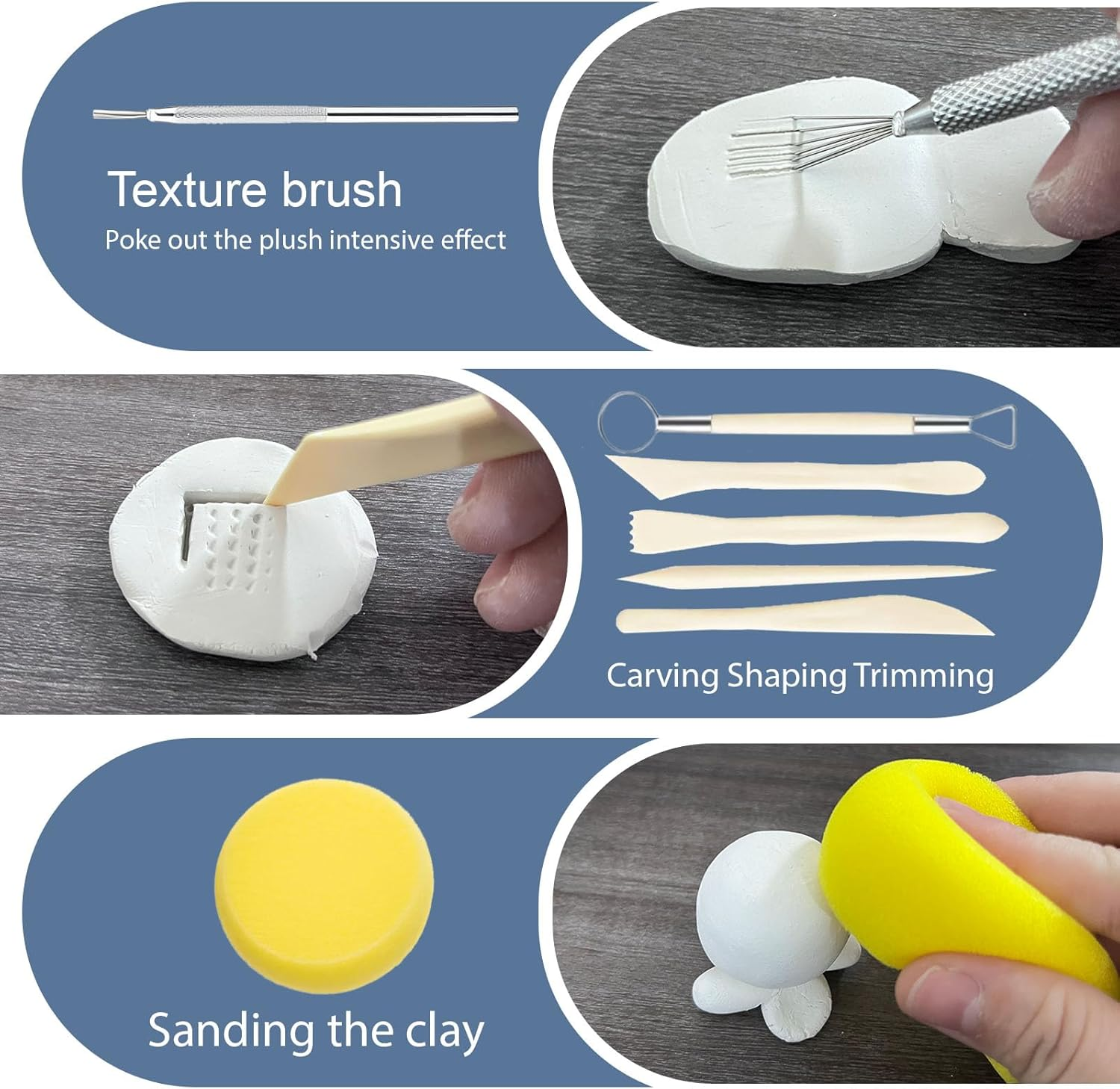 1DFAUL Clay Glaze with Air Dry Clay Tools Kit, 29PCS Clay Sculpting Tools, Polymer Clay Kit and Clay Varnish, Pottery Tool Kit for Sculpting, Modeling, Shaping, High Gloss, Scratch Resistant (Gloss) image number 1