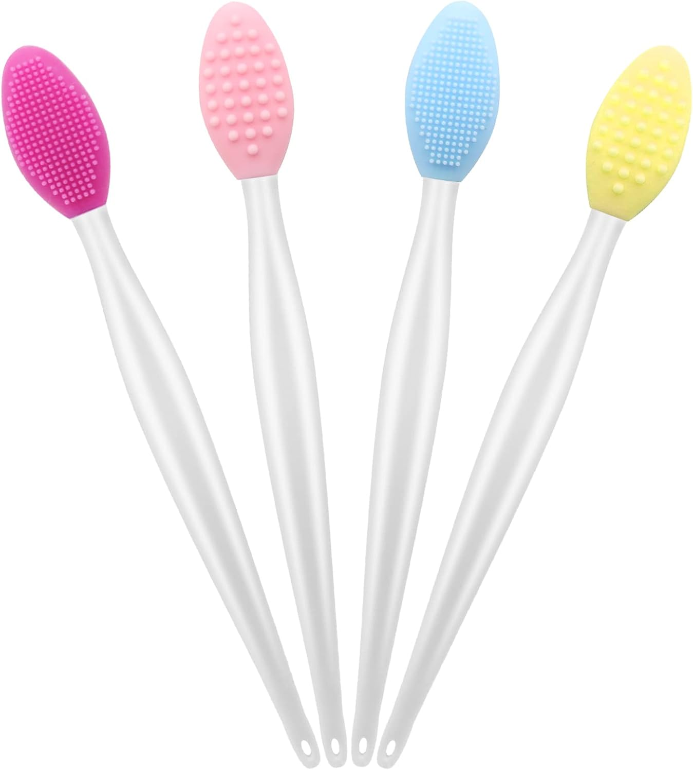Lip Scrub Tool Silicone Lip Brush Exfoliating Double-Sided Lip Scrubber Tool for a Smoother and Fuller Appearance,Cleaner(3 Colors,3 PCS) image number 5