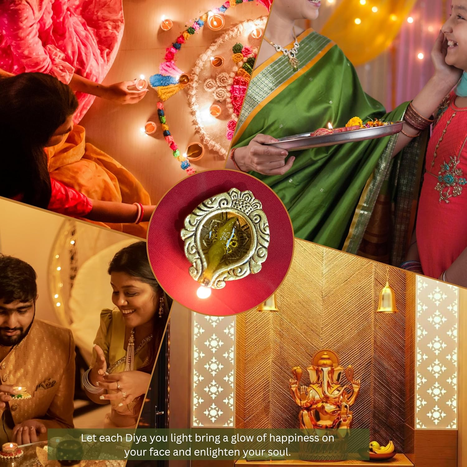 Wonder Care Metal Gold Oil Lamps for Diwali Decorations for Home Diya | Decor for Diwali with Diya Set | Diwali for Pooja ,Return Gift for Friends, Family Indian Diya Lamp Diwali Diya 40 Piece Set image number 4