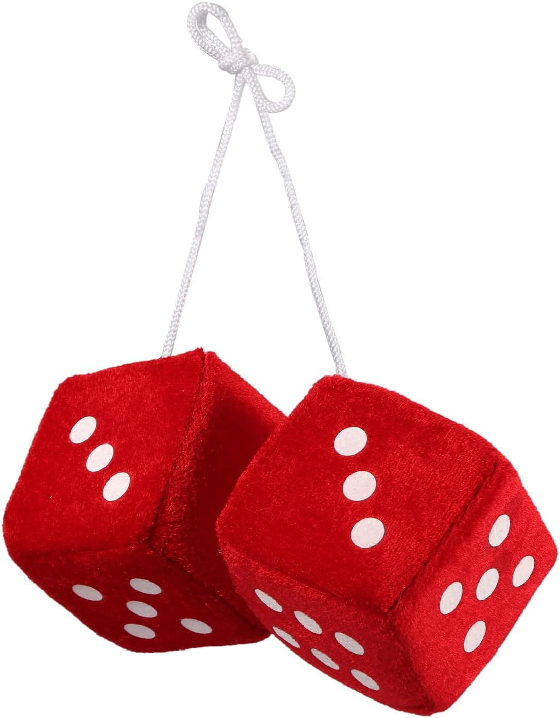 LUTER Plush Dice for Car Rearview Mirror - Green Vintage Square Hanging Accessories - Interior Decor for Car, Home and Office