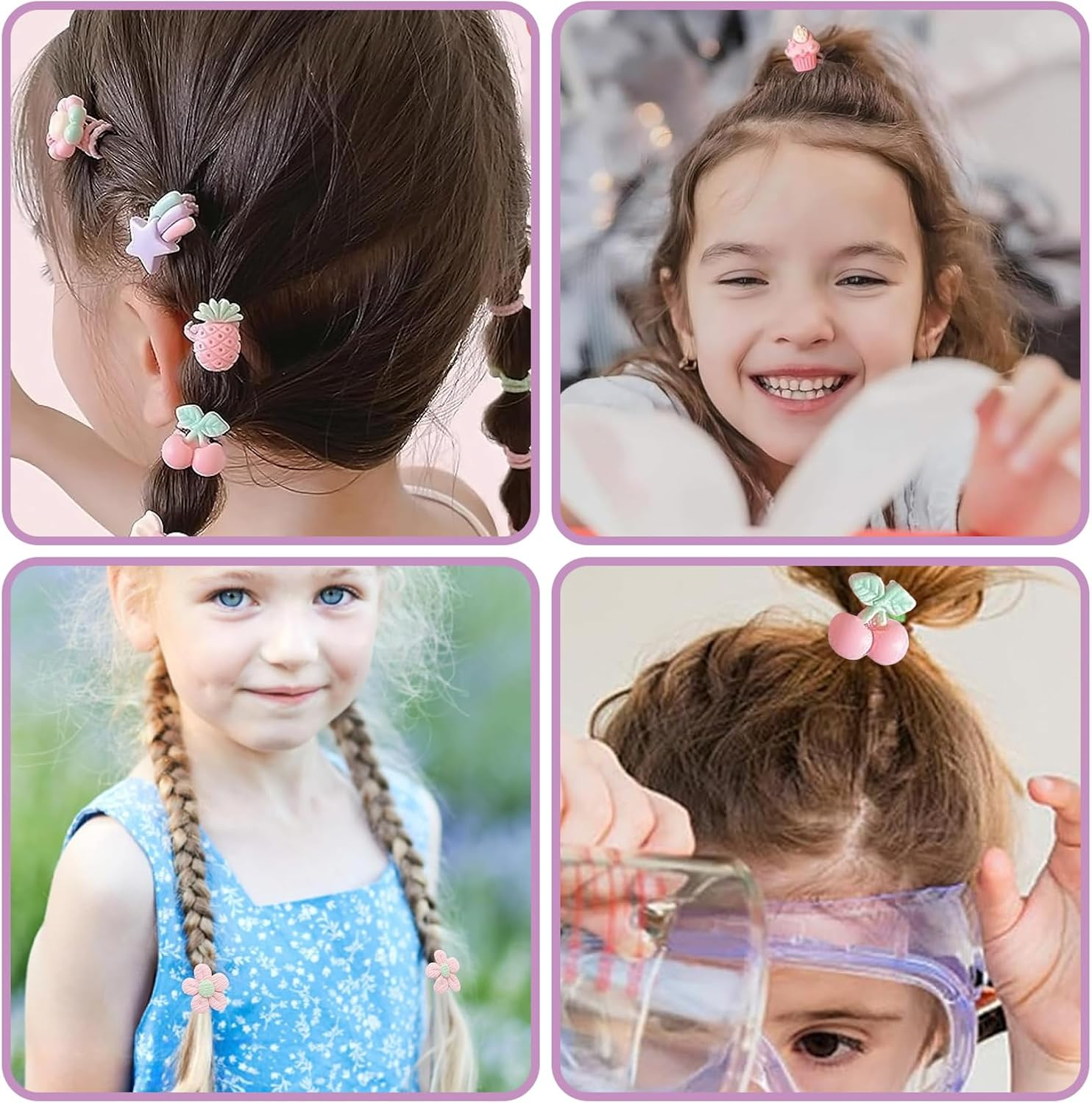 SWYSGS Pack of 40 Hair Bobbles Girls, Colours Small Hair Scrunchies, Mini Seamless Hair Bands, Hair Band, Baby Multicoloured Soft Scrunchie Small for Girls, Children, Toddlers, Baby image number 1