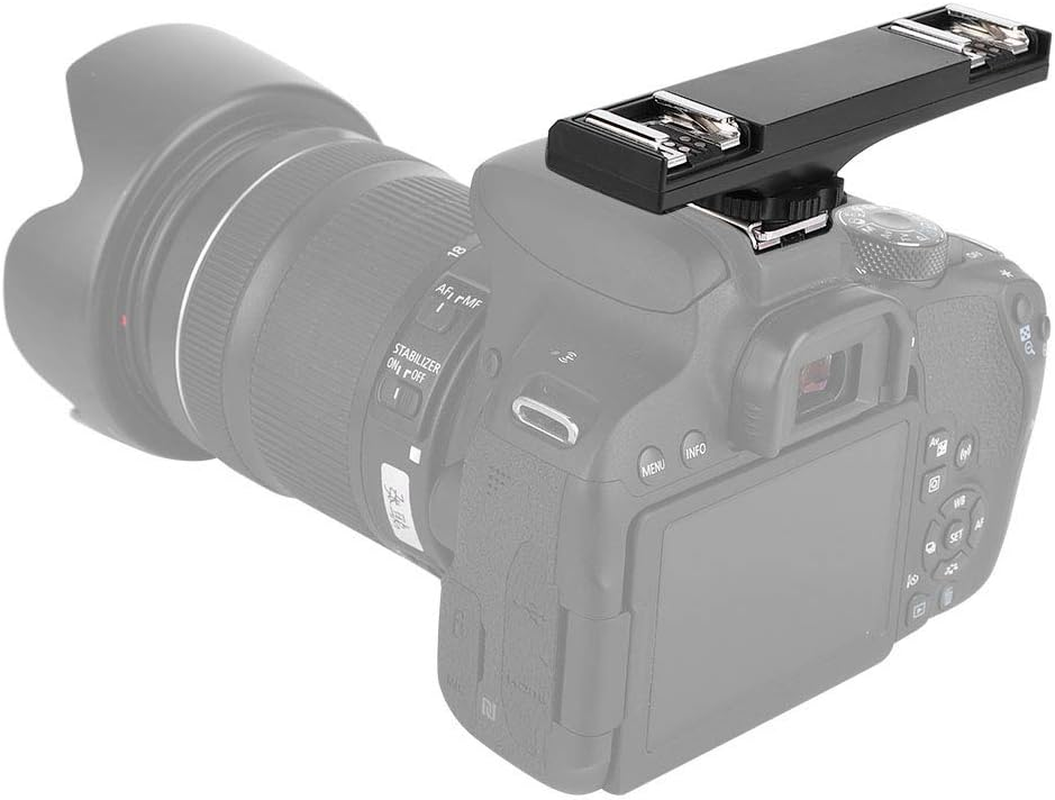 AKLOSIPY Quality Ultralight Dual Hot Shoe Splitter for SLR Camera Camcorder Follow to Digital Camera Warm Shoesplitter Is Spedouble Hot Shoe Mount Double a Cold Spl (#2) image number 1