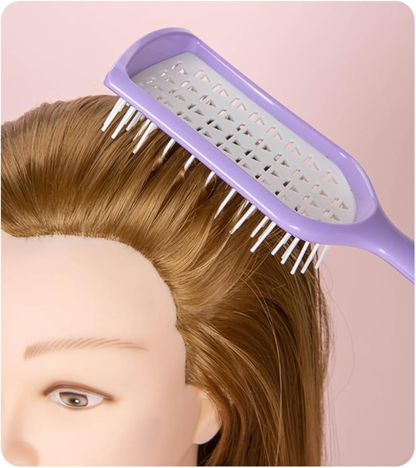 Norajane Detangling Brush, Willow Brush, Nora Jane Detangling Brush, Breathable Soft Bristle Brush, Ventilated Anti-Tangle Hairbrush, Reduce Hair Pulling and Curl Separation (White Purple) image number 6