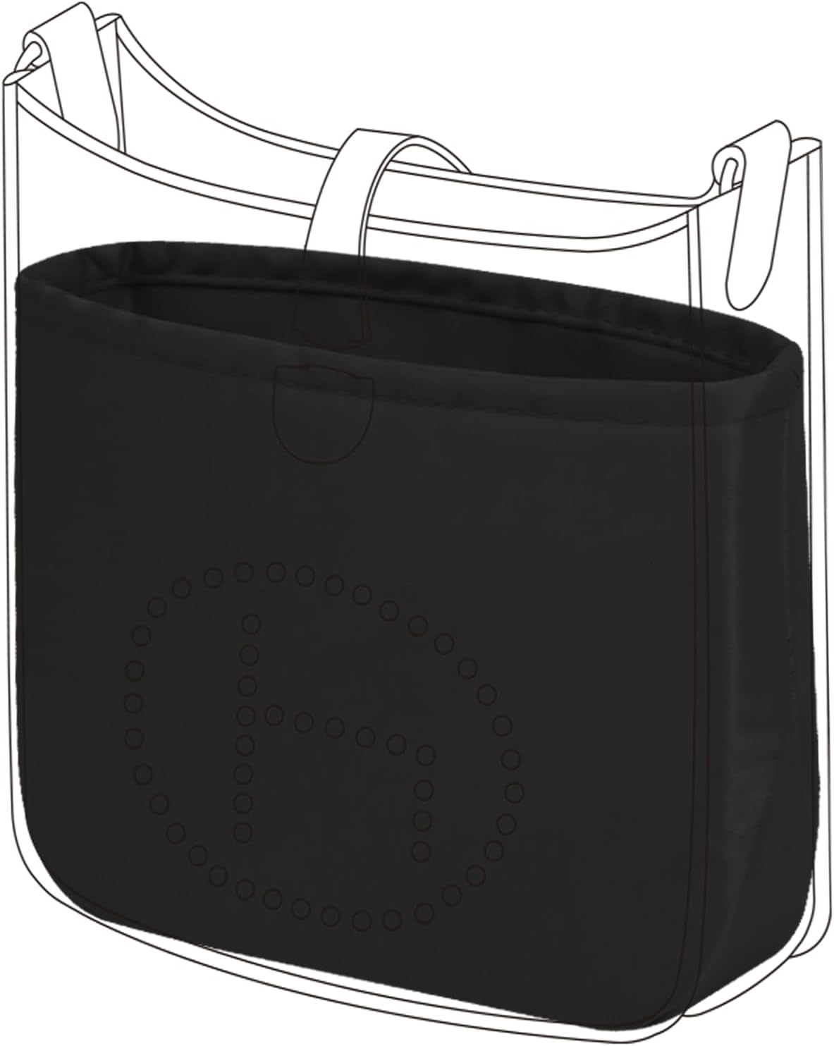 DGAZ Silky Purse Organizer Insert Fits Evelyne TPM/PM/GM/TGM Bags, Luxury Handbag & Tote Organizer, Simplicity Bag Organizer（Black, PM, 29）