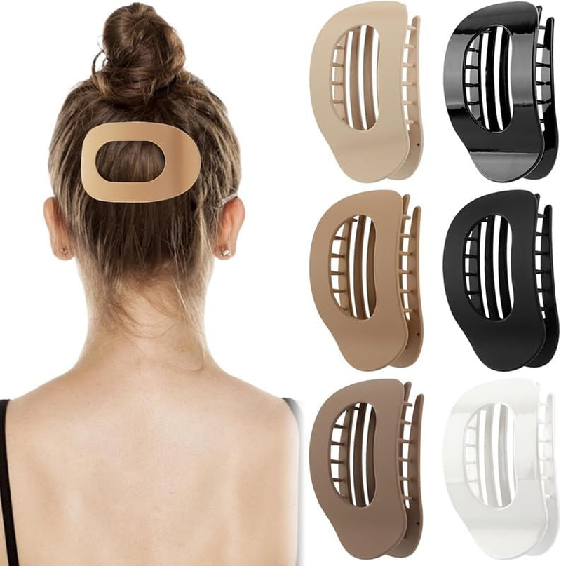 Square Hair Claws Clips, 6Pcs Flat Secure Hold Inner Teeth Hair Claw, Strong Grip Hair Clip for Women image number 3