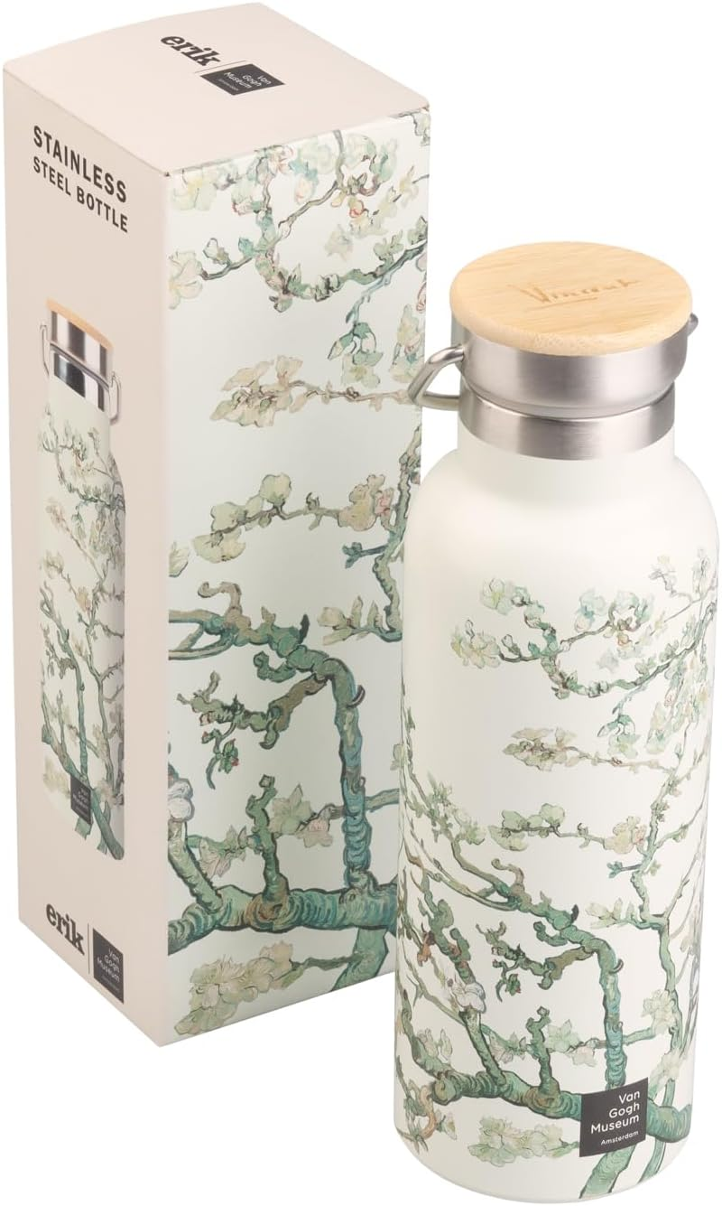 Grupo Erik Metal Water Bottle 500Ml / 17Oz - Van Gogh | Hot and Cold Water Bottle Stainless Steel, Cute Travel Bottles Gym | Van Gogh Gifts under 20 Pounds