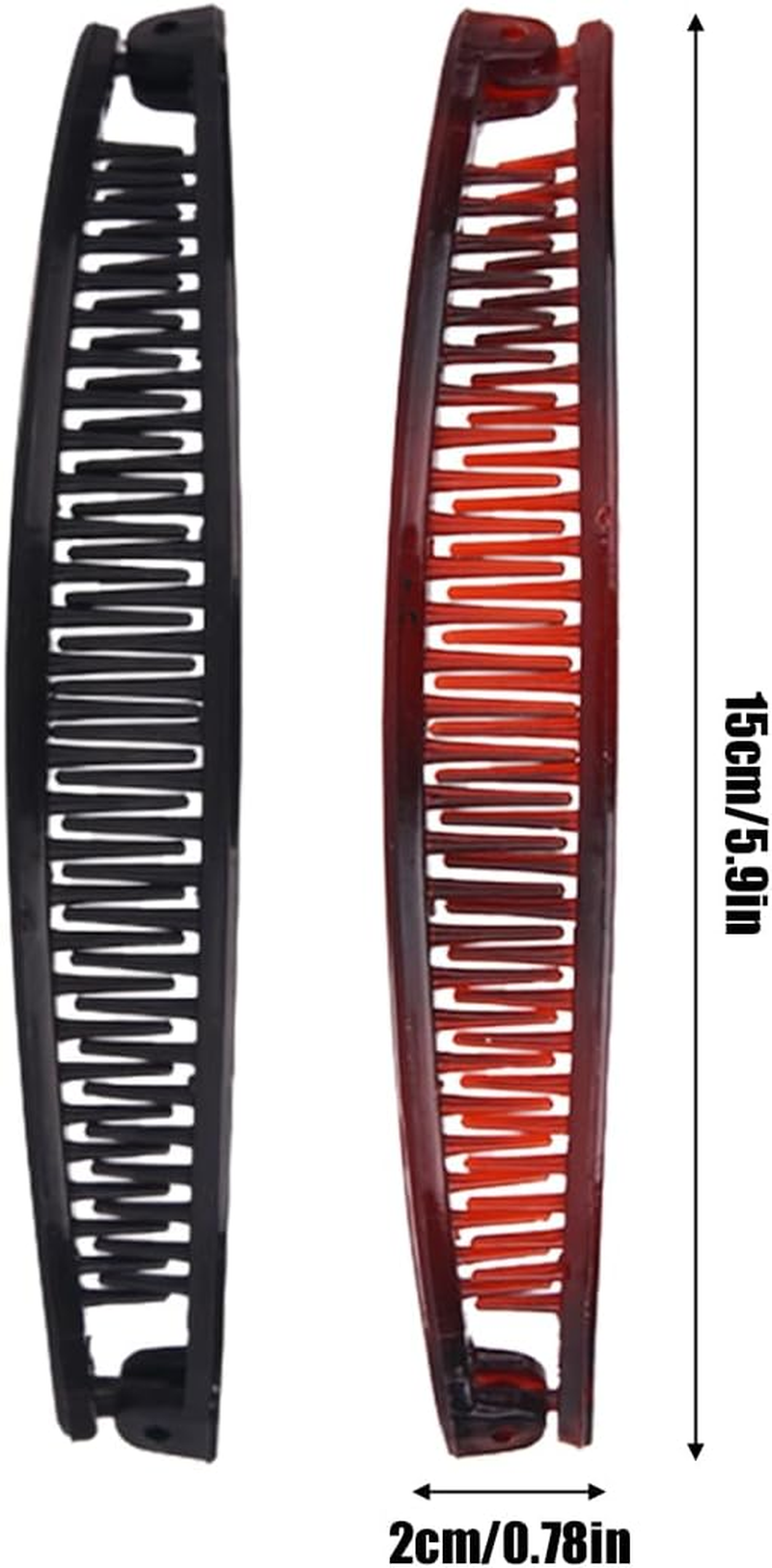 Pack of 4 Banana Hair Clips Clincher Combs Large Vintage Banana Clips Comb Fishtail Hair Clip Ponytail Holder Clips for Women Girls Thick Curly Hair