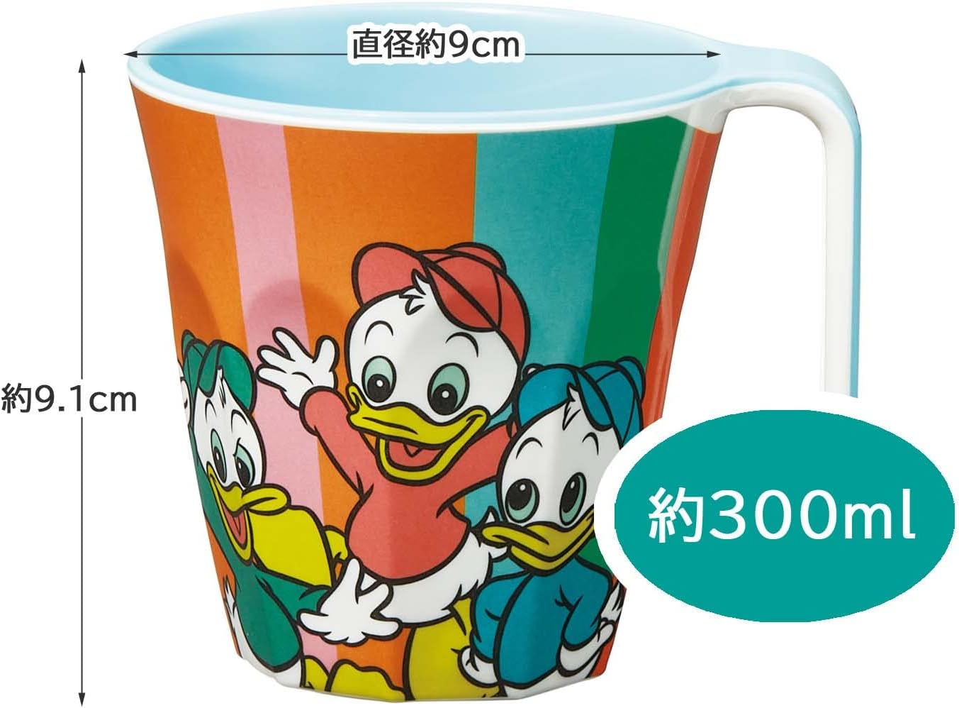 Skater MTH3-A Melamine Tumbler with Handle, 10.1 Fl Oz (300 Ml), Disney Retro Huey image number 5