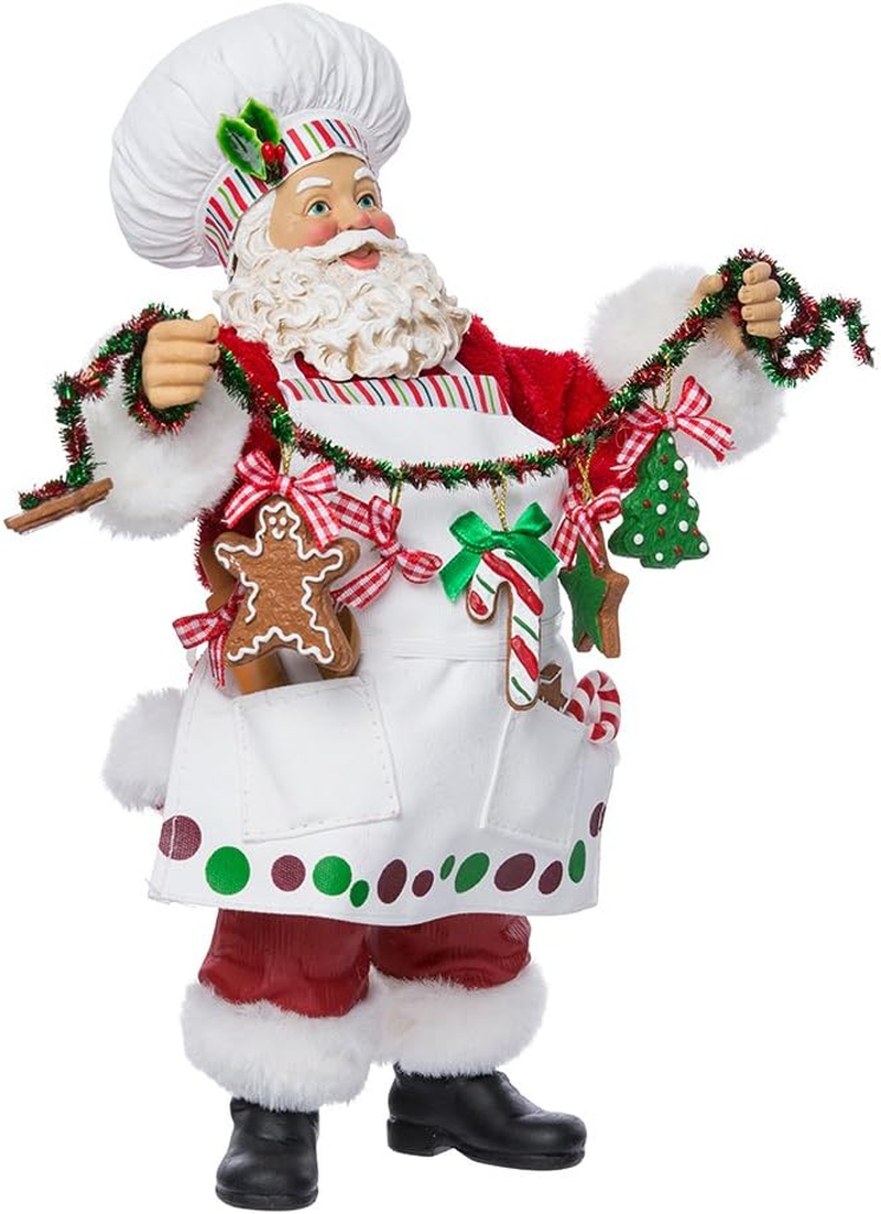 Kurt Adler Fabriche Christmas Chef Santa Figurine, 12-Inch image number 3