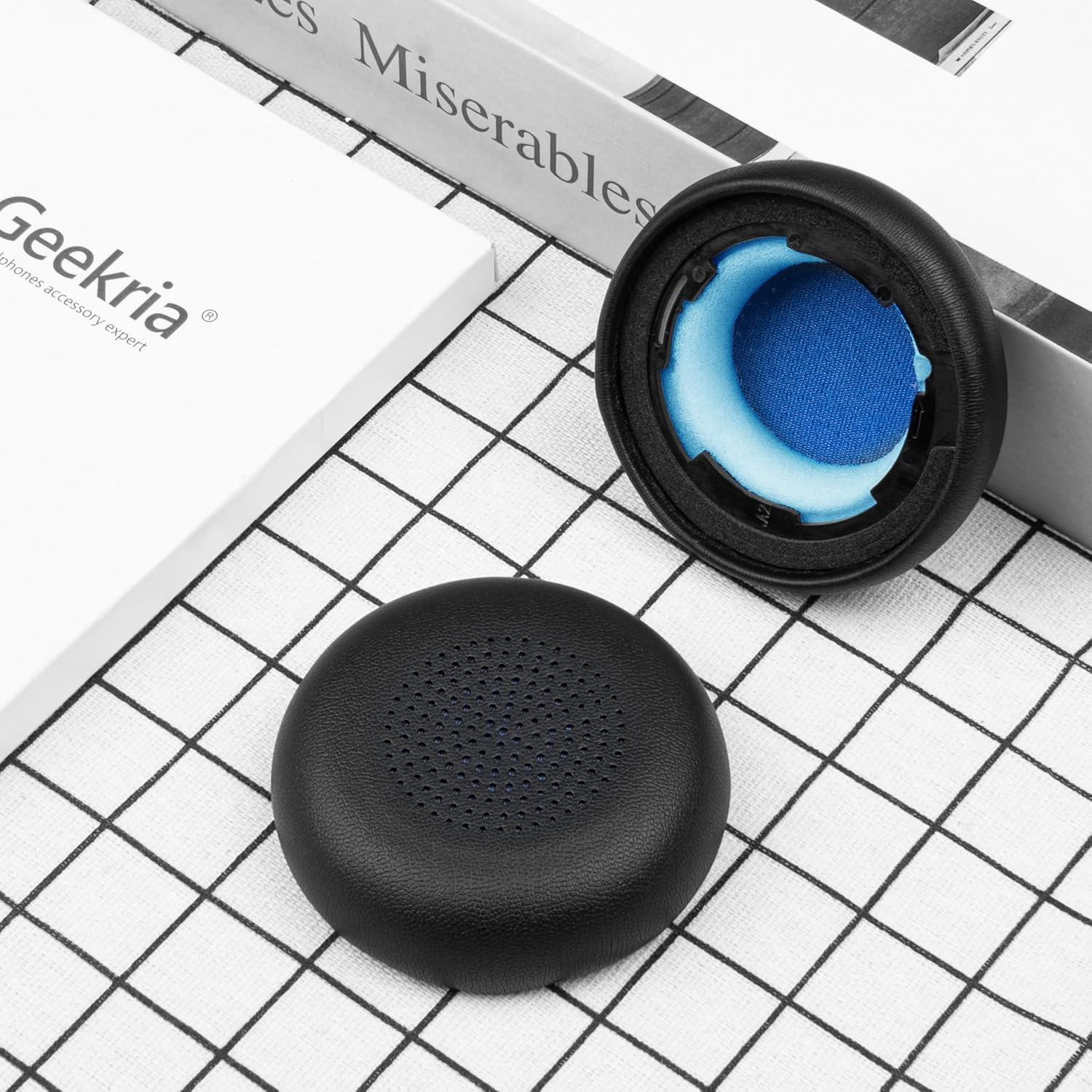 Geekria Quickfit Replacement Ear Pads Compatible with Anker Powerconf H700, H500 Headphones, Ear Cushions (Black)