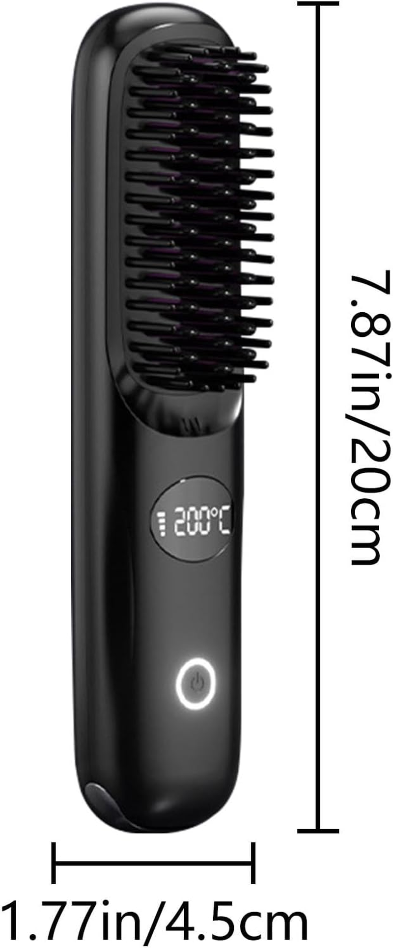 Cordless Hair Straighteners - Portable Hair Straightener Brush | USB Charging Hair Straightening Brush for Thick, Curly, Straight Hair | Hair Straightening Comb for Women(Black) - Purple image number 5