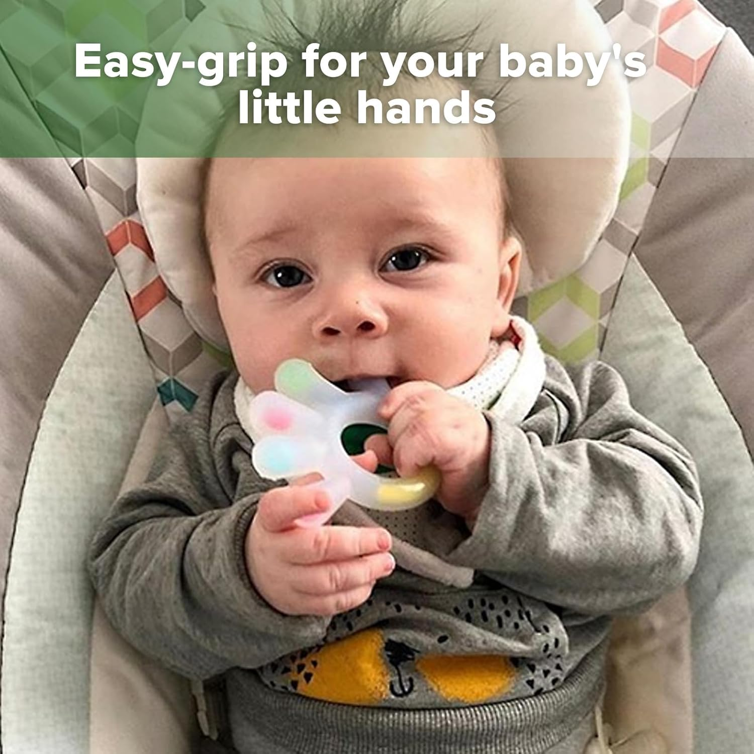 Haakaa Palm Teether - Super Soft Silicone Baby Soothing Teether Pacifier, Teething Toys for 3M+ Babies, 0-6, 6-12 Months, BPA Free (1 Pack) image number 6