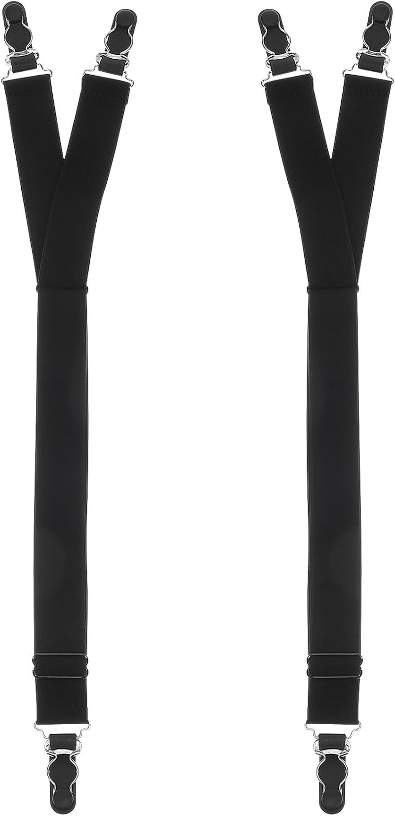 DECHOUS Shirt Stays, Adjustable Elastic Straps Men Shirt Stays Garter with Non-Slip Locking Clips Men Accessories Holder Straps for Men Women Military or Professional