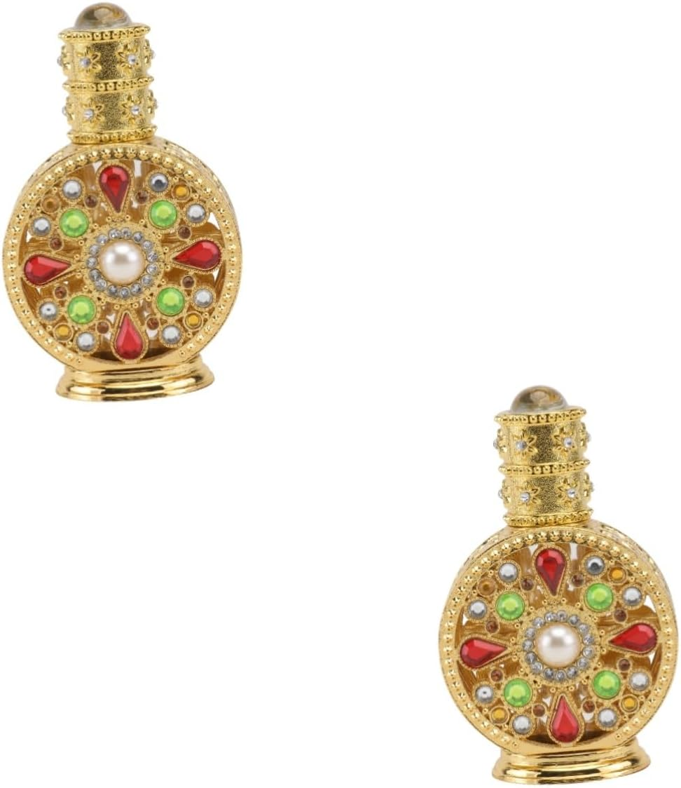 Hohopeti 2Pcs Glass Perfume Bottle Empty Storage Bottle Essential Oil Container Perfume Holders Inlaid Holder image number 3