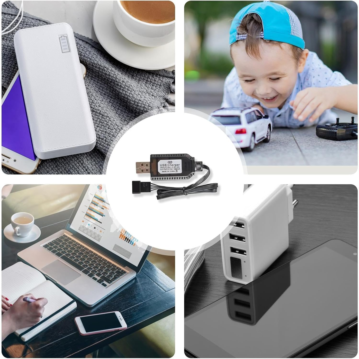 Drone Battery Charger - Charging Cable for Toy Battery for 7.4V 1000Ma,Portable Charging Cable for Toy Battery with Indicator Light Design, Automatically Adapt Drone Battery Charger Jmedic image number 1