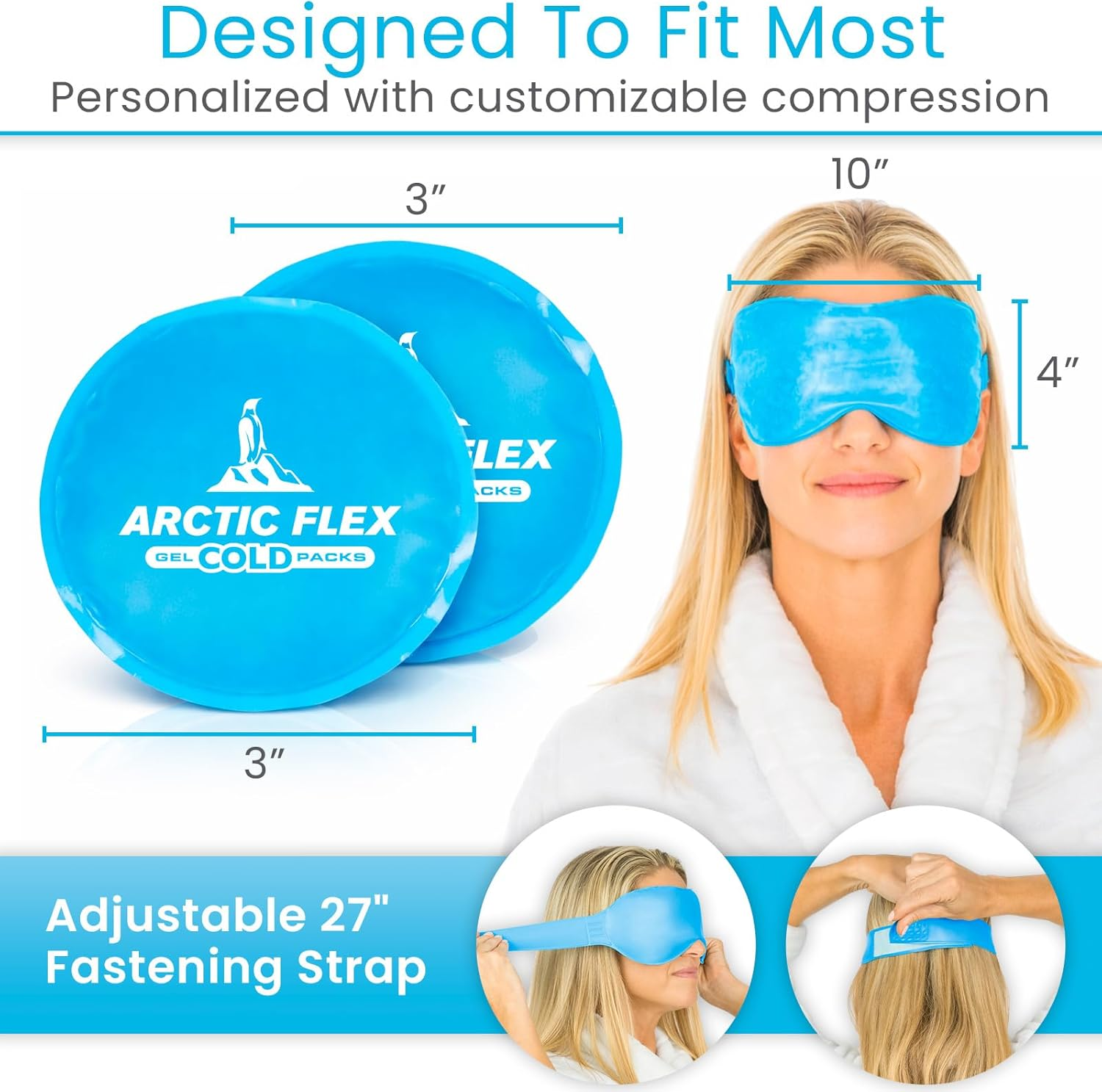 Arctic Flex Cold Eye Mask - Gel Ice Pack for Cool Sleeping, Dry Night Treatment - Reusable Hot Spa Therapy image number 1