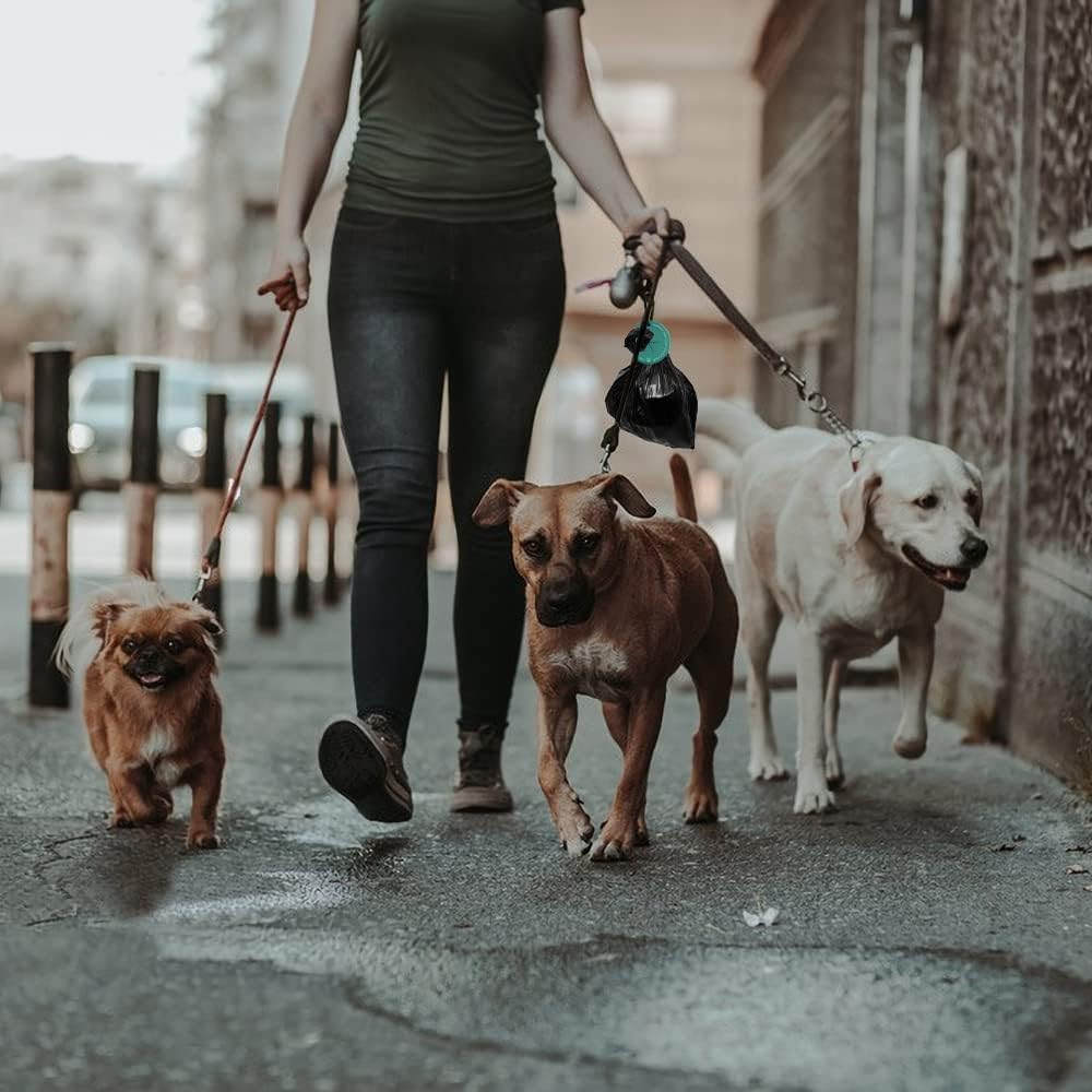 ZGWANSUI 5 Pack Dog Waste Carrier for Leash, Hand Free Poop Bag Holder, Leash Waste Bag Holder Carrier for Doggy Puppies Pet Walking Running Bicycle Accessory (Assort Colors) image number 2