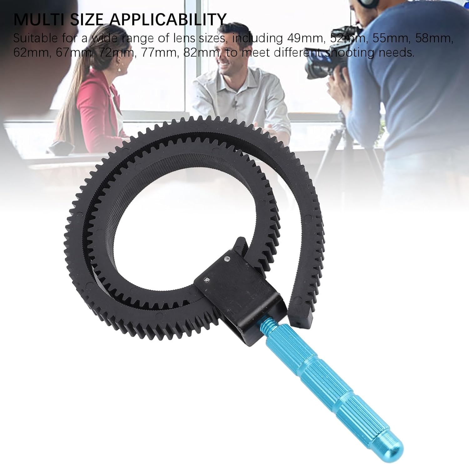 Follow Focus Belt, Camera Focusing Follow Focus Zoom Lens Lever for DLSR, Adjustable from 49Mm to 82Mm, Rubber Flexible Gear Belt with Adjustable Handle image number 2