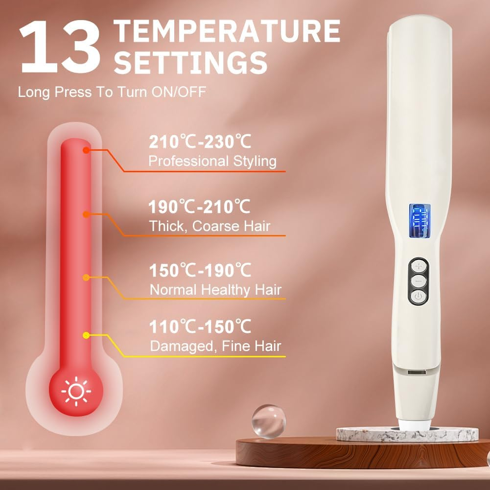 Alaoo Hair Straightener, 2 in 1 Hair Straightener, Curls and Straightens, Intelligent Professional Hair Straightener, Prevent Hair Breakage and Used for Straightening, Curling and Creating Waves image number 1