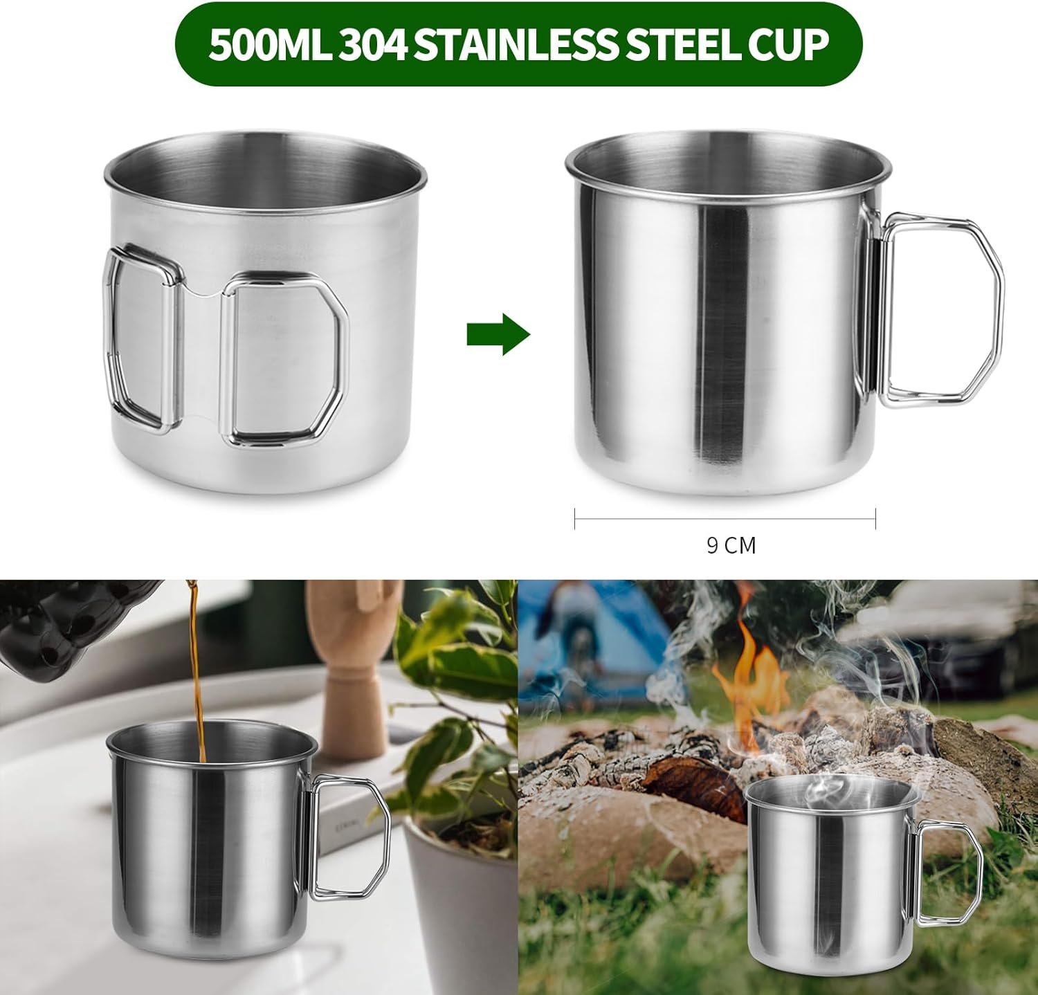 Camping Kochgeschirr Mess Kit - ISFORU Camping Kochset, Kompaktes Camping Topf Und Pfannen Set F&uuml;r 1-2 Personen, F&uuml;r Outdoor Backpacking Wandern image number 2