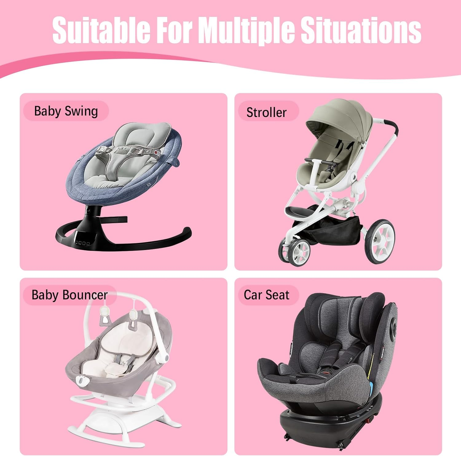 KAKIBLIN Car Seat Head Support Infant, Dinosaur Infant Car Seat Insert, 2-In-1 Reversible Baby Car Seat Head and Body Support, Soft Baby Car Seat Cushion for Newborn image number 6