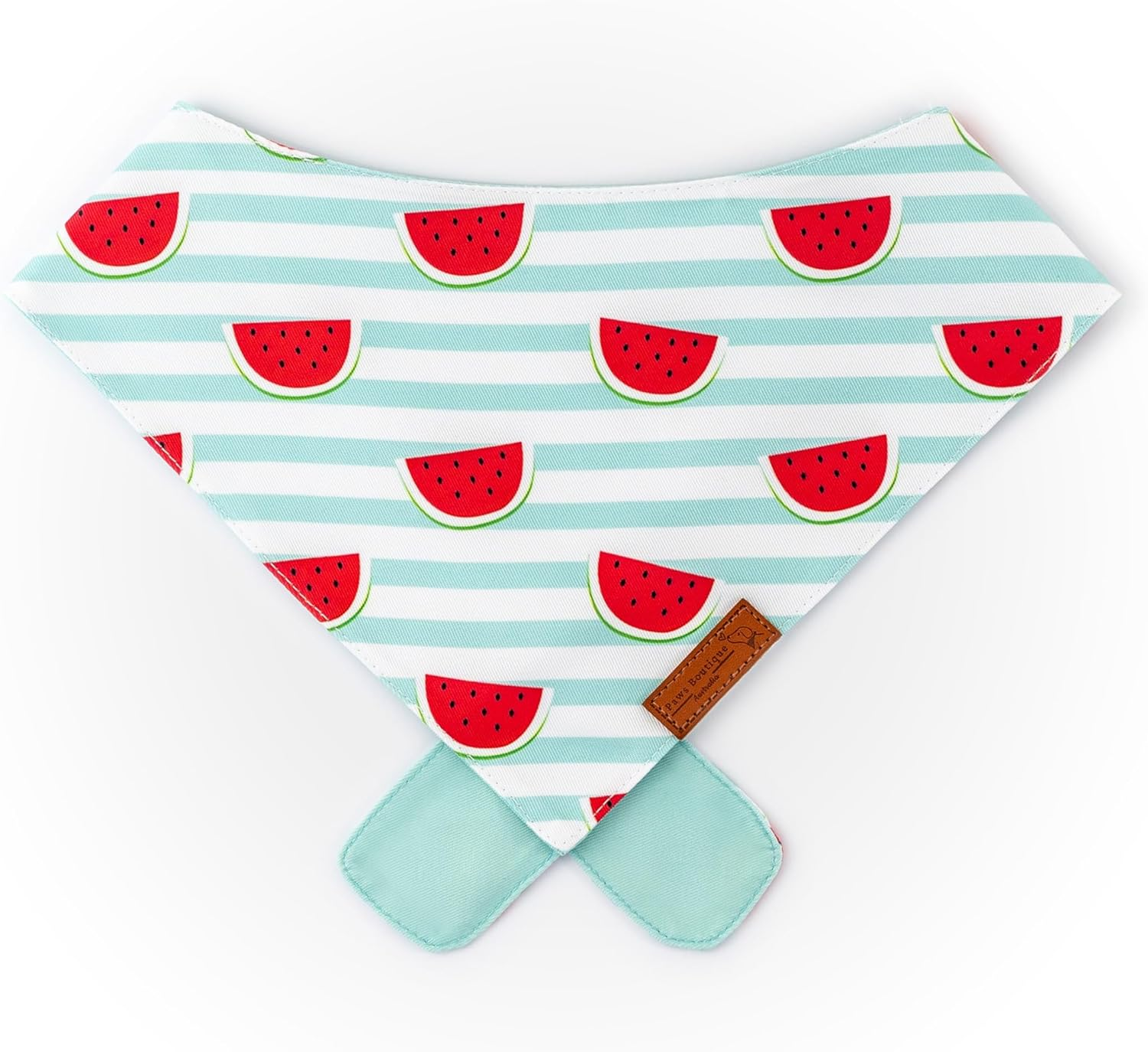 Paws Boutique Premium Dog Bandana/Scarf | Design: Tasty Watermelon Treat | Reversible Dual Layered/Sided | Small, Medium & Large Pets | Unique Style | Accessories for Puppies & Dogs (S) image number 3