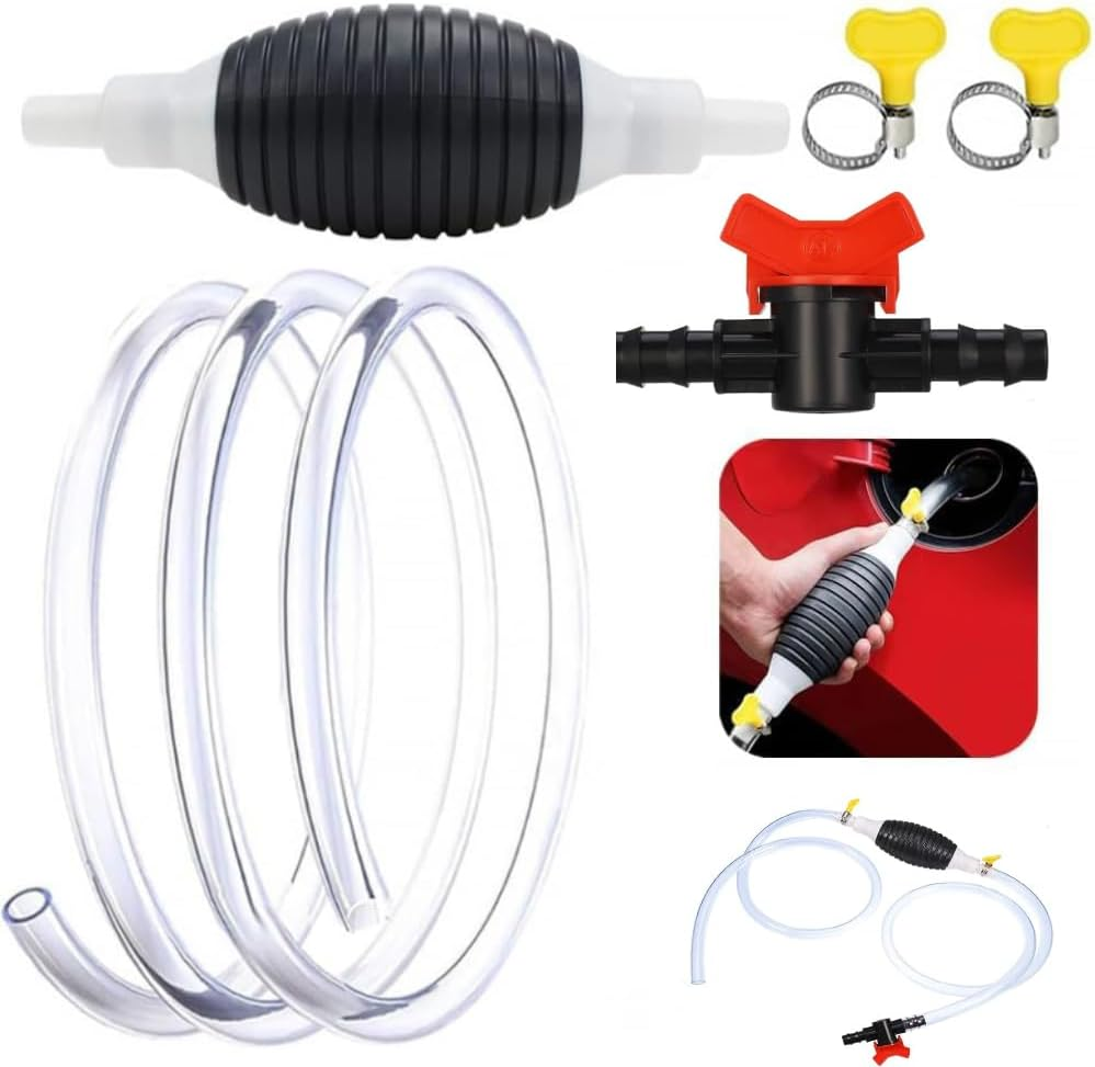 5Pcs Multifunction Liquid Sucker Pump, Gasoline Siphon Hose,Liquid Transfer Siphon Pump,Portable Manual Car Fuel Transfer Pump for Gas Gasoline Petrol Oil Diesel Liquid Water Fish Tank image number 5