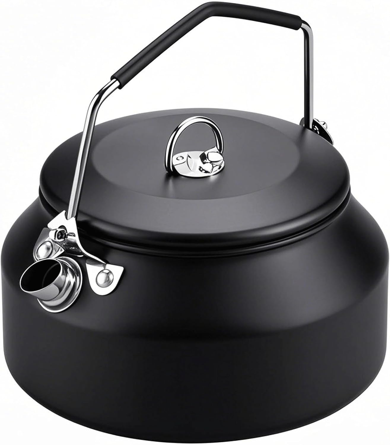 Camping Kettle Camp Tea Coffee Pot, 1L Stainless Steel Outdoor Campfire Camp Kettle, Portable Lightweight Teapot Fast Heating Boiling Water, Ideal for Hiking Picnic Travel, Green