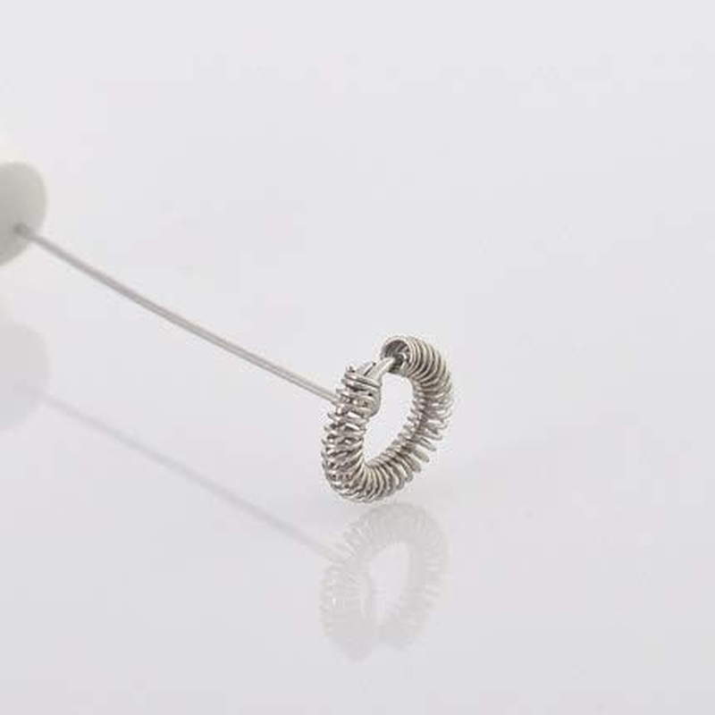 AUSPURE Milk Frother Handheld, Electric Stainless Steel Whisk for Coffee, Latte, Cappuccino, Hot Chocolate, Matcha & Protein Drinks - Battery Operated, White Wood image number 5