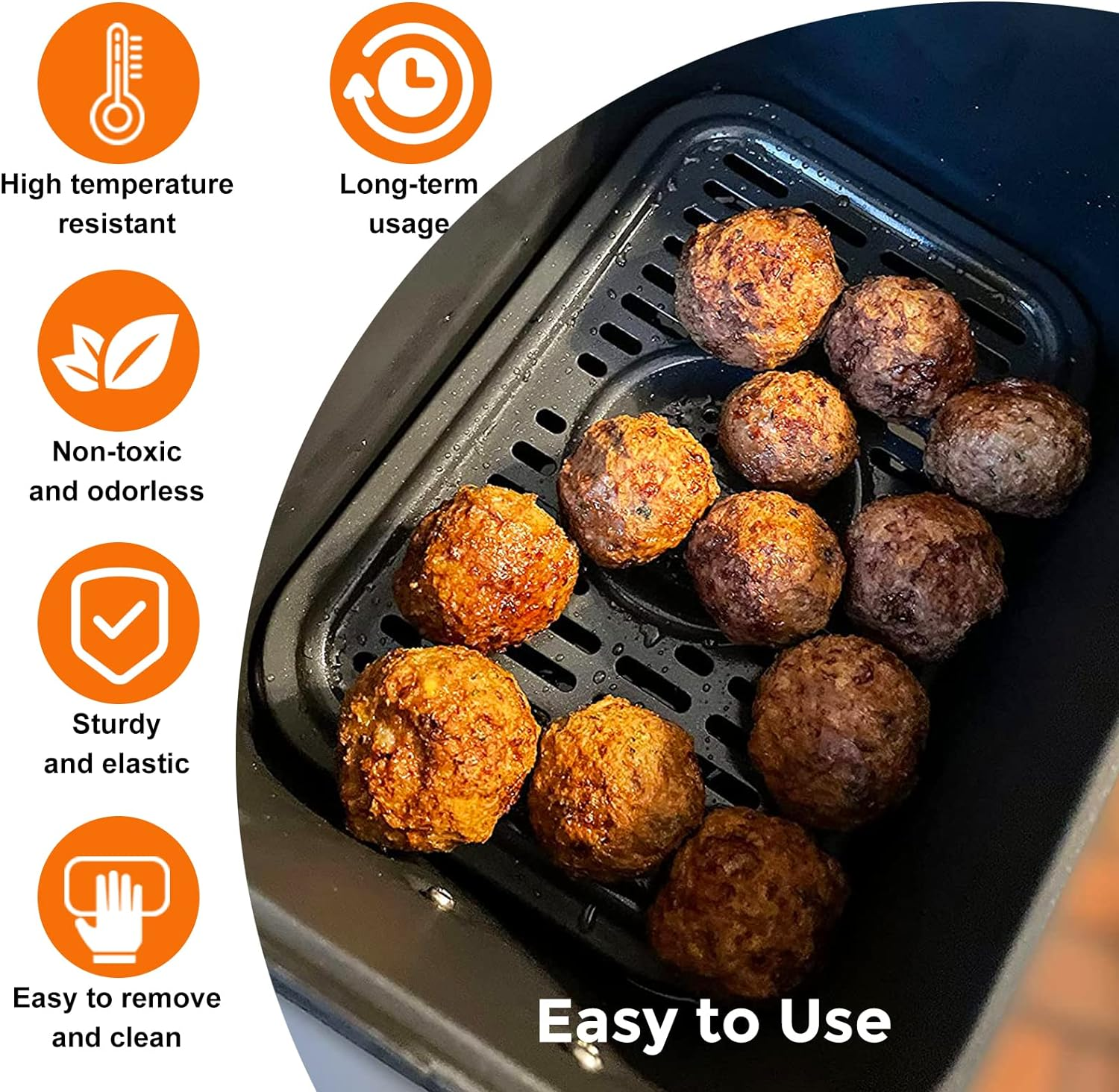 Air Fryer Replacement Parts for Ninja Foodi Dualzone Air Fryers, 2 PCS Food Grade Air Fryer Accessories Grill Pan Plate Crisper Plate Rack Tray for Ninja DZ090 DZ201 DZ100 Air Fryer, Dishwasher Safe