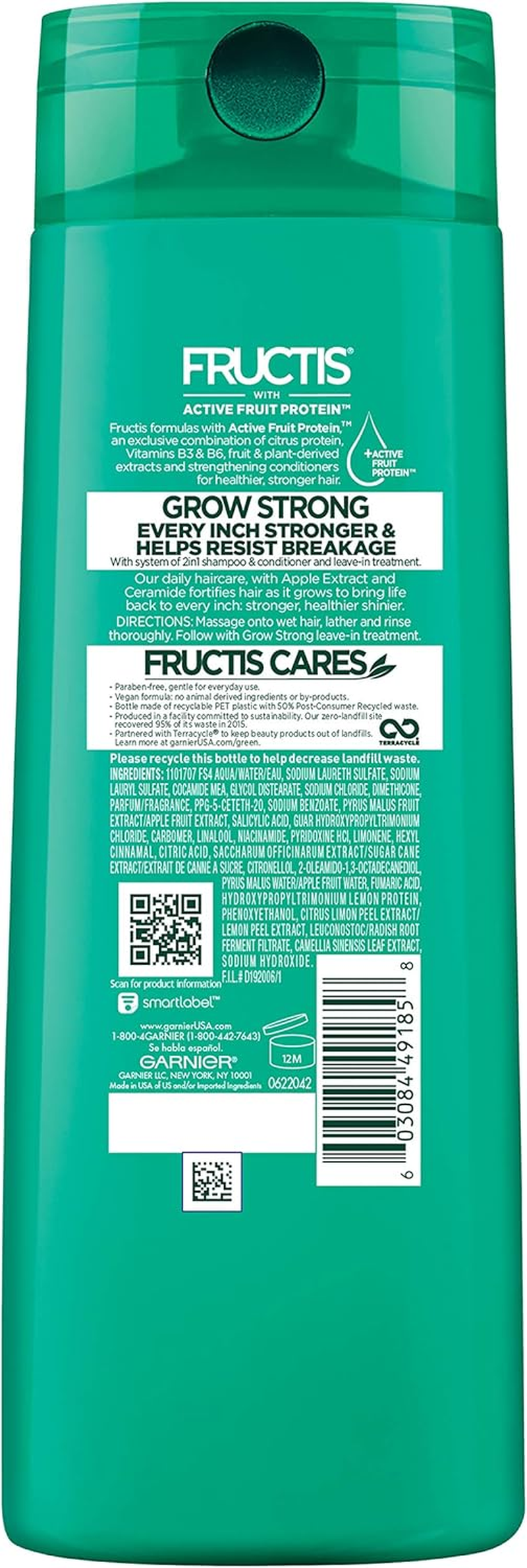 Garnier Hair Care Fructis Grow Strong Shampoo, 12.5 Fluid Ounce image number 6