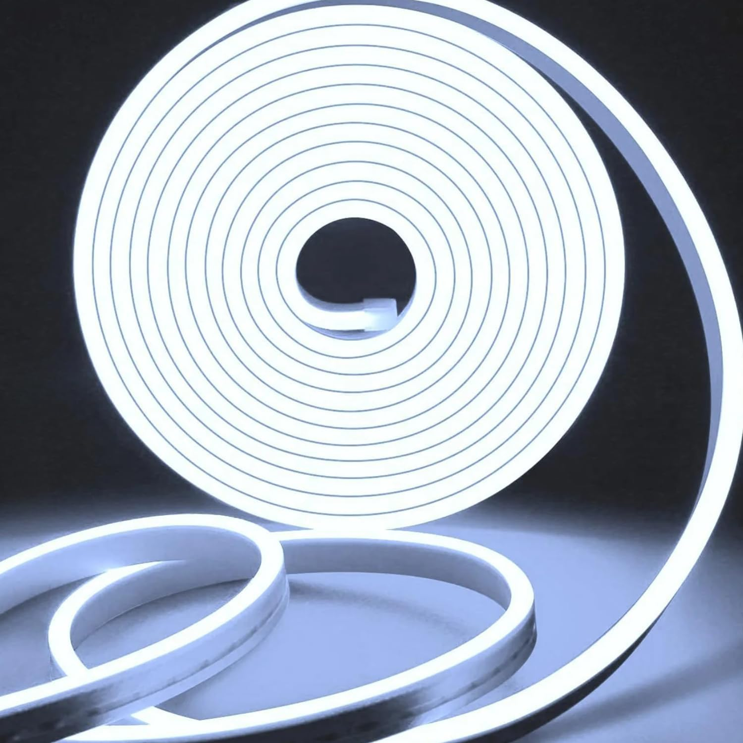 EZONEDEAL Led Neon Rope Lights, 16FT Led Strip Lights, Flexible Rope Lights, Waterproof IP65, DIY Design, Smart LED Lights for Bedroom Indoor Living Room, Bedroom, Holiday, Outdoors Decoration (White)