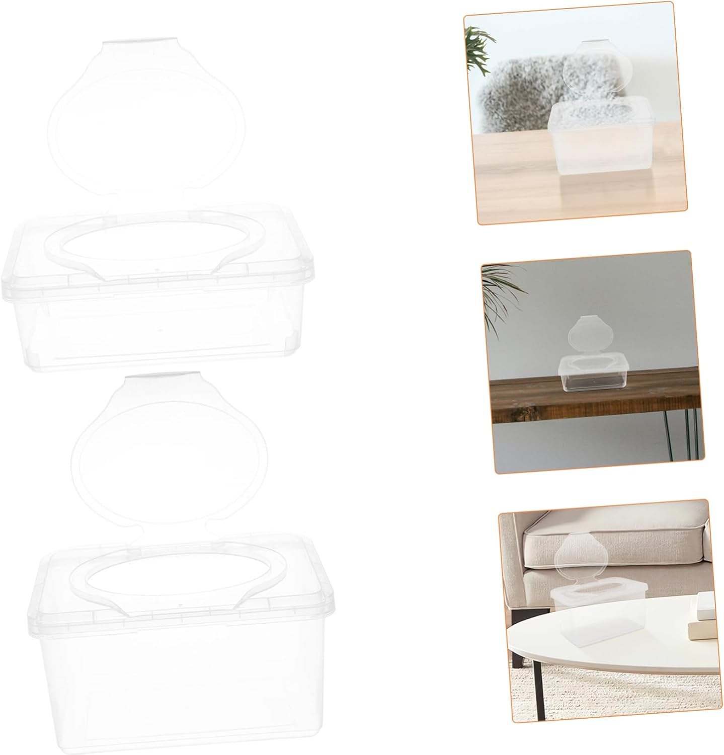 TIDTALEO 2Pcs Bathroom Wipes Dispenser Dustproof Wet Tissue Box Easy Access for Organized Home and Care image number 2