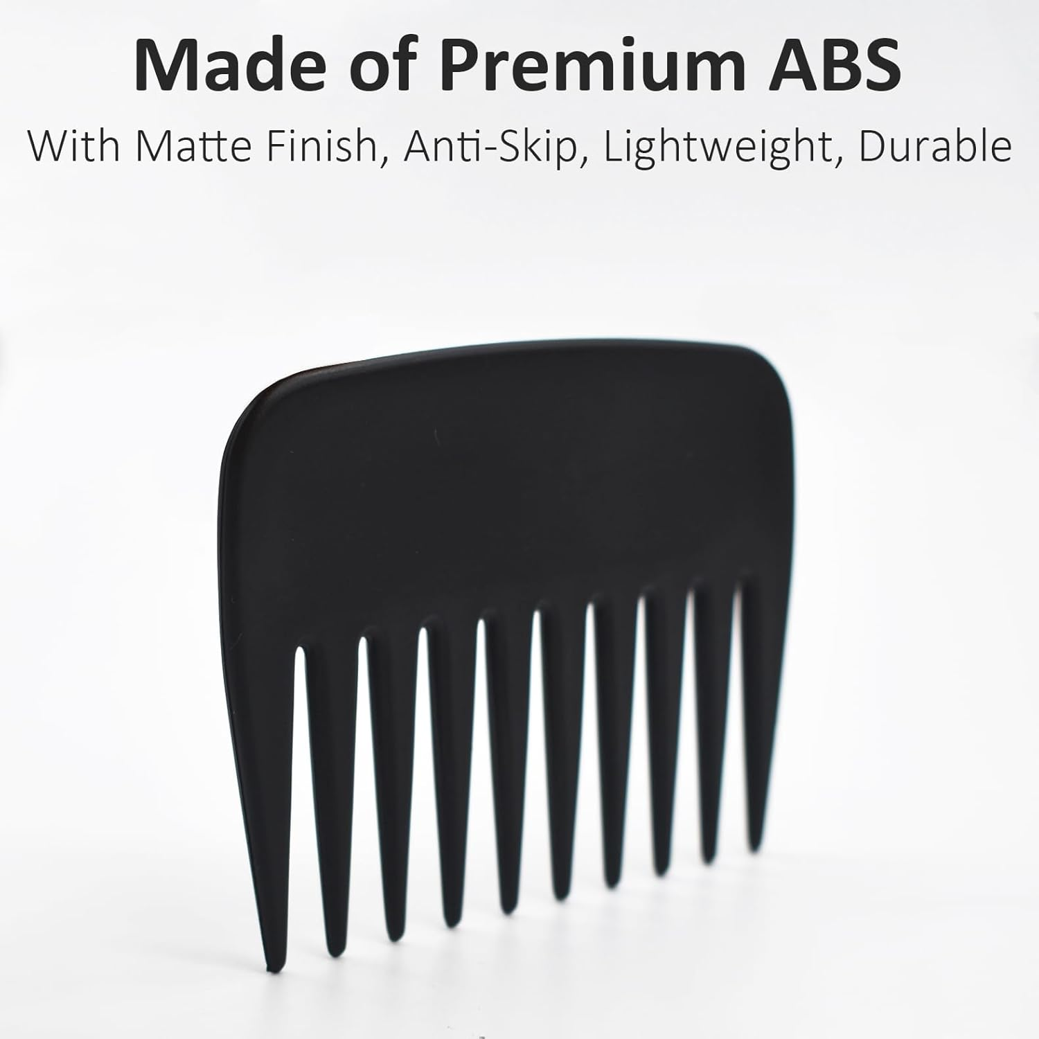 Professional Streaker Anti-Static Wide Tooth Detangling Comb - Compact Palm-Sized No Handle Afro Comb for Men Women Curly Wavy Hair - Wig Styling for Salon Barber Home Office Travel Purse image number 5