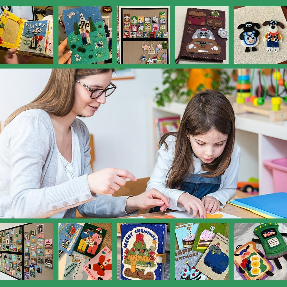 HXJDAM 2 Mm Stiff Felt for Crafts, 20 X 30 Cm Felt Fabric Craft Felt, Pack of 12 Felt Panels, Non-Woven Fabric Felt, Polyester Felt, Felt Sheets Felt Sheets for DIY Crafts and Sewing (Grey) - Deep Blue image number 6