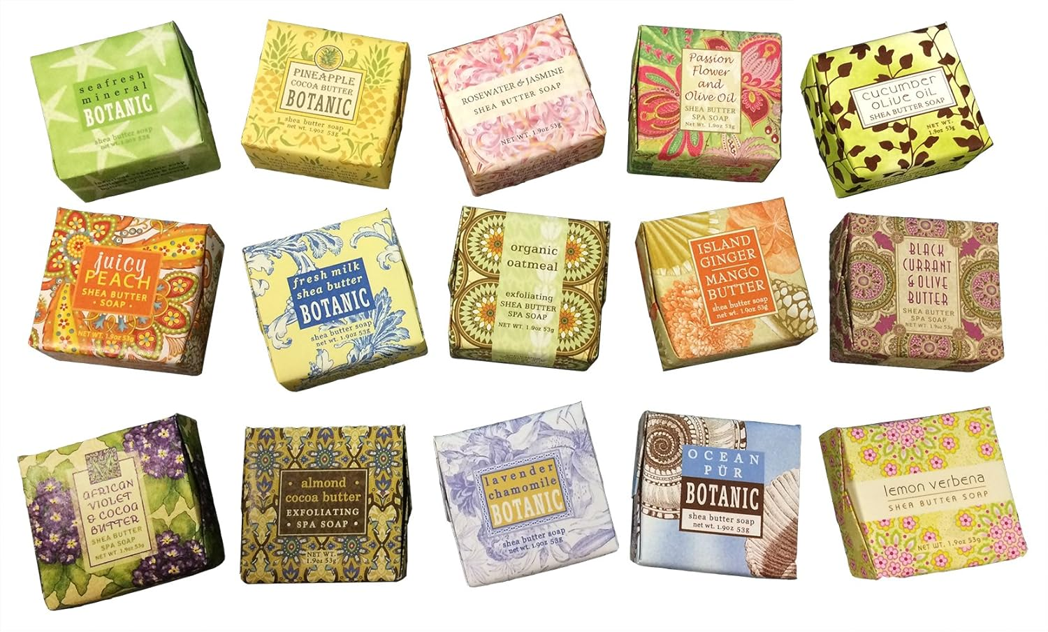 Greenwich Bay Trading Company Soap Sampler 15 Pack of 1.9Oz Bars - Bundle 15 Items
