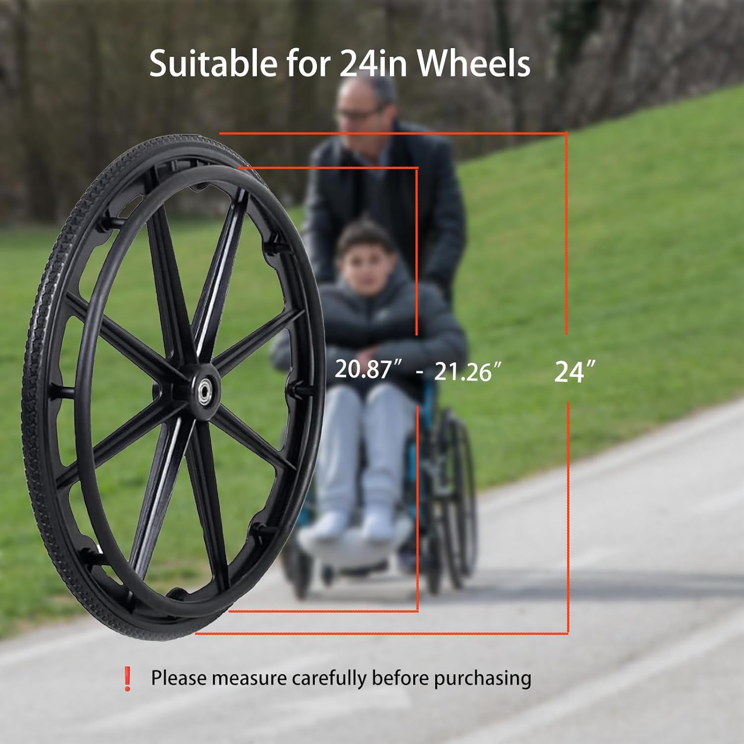 1Pair Wheelchair Push Rim Covers,24 Inch Wheelchair Cover,Silicon Wheelchair Wheel Covers - Blue image number 4
