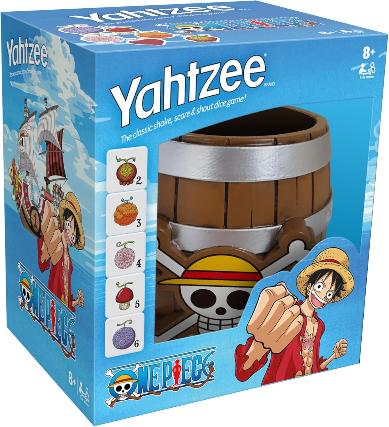Winning Moves Yahtzee One Piece Edition - Classic & Fun Dice Game from the World of One Piece - Strategic Family Travel Game - 1+ Players Aged 8+ image number 4