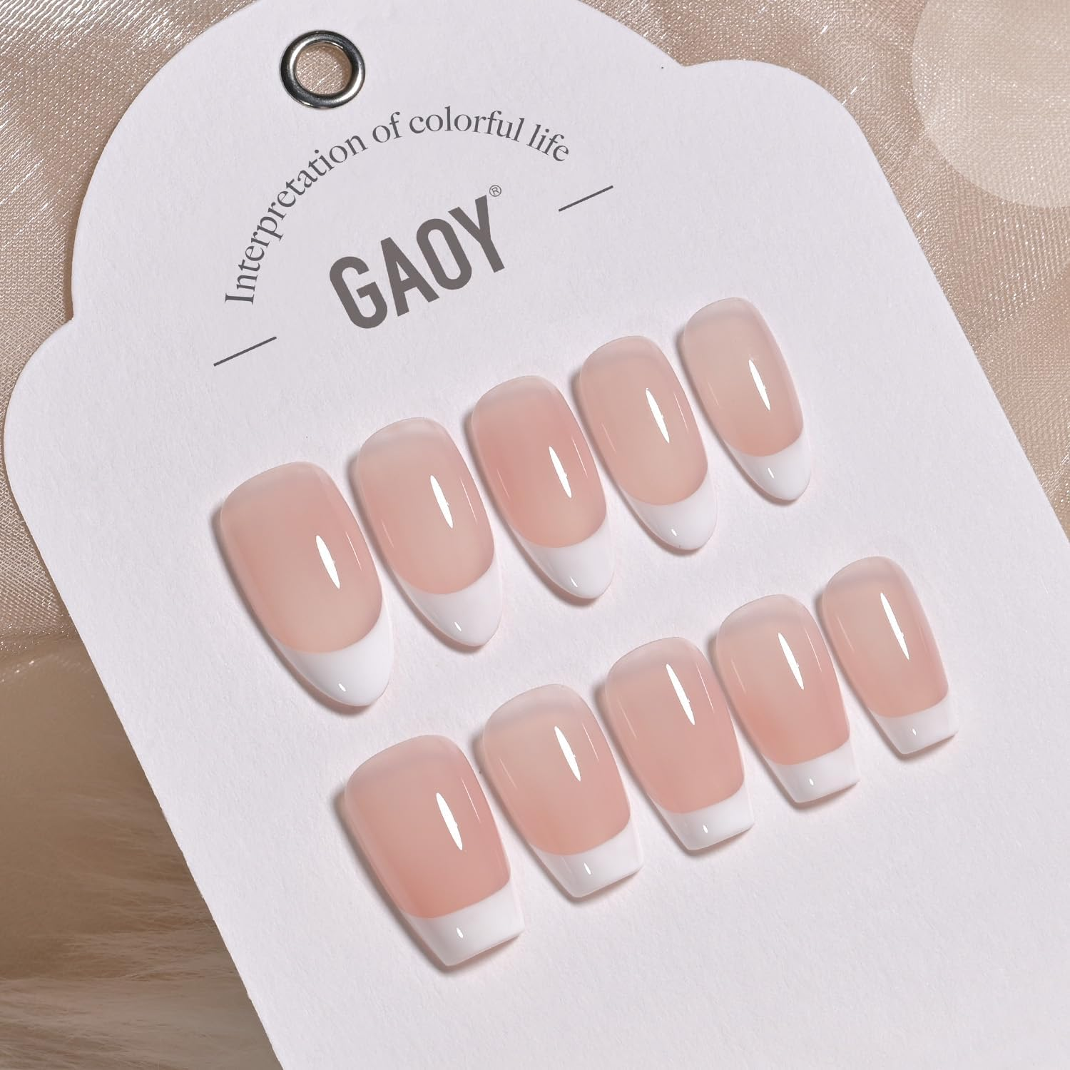 GAOY White Swirl Gel Nail Polish Art Liner, 12Ml Classic Color Nail Paint Design with Thin Brush, UV Light Cure for DIY French Manicure at Home image number 4