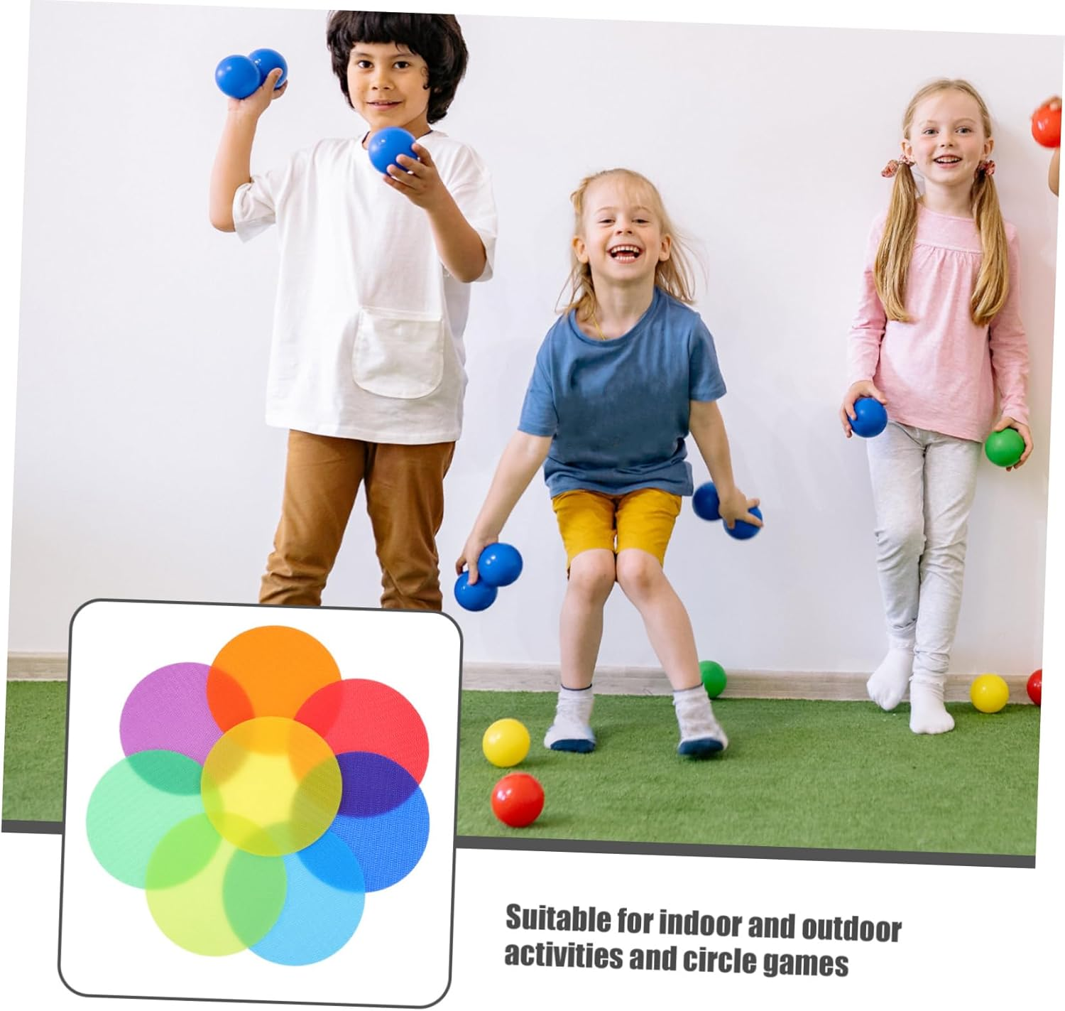 STOBOK 36Pcs Gym Floor Poly Dots Spot on Floor Markers Kindergarten Carpet Spots Line up Dots Football Training Disc Carpet Spots for Classroom Carpet Markers Toddler Label Nylon Round