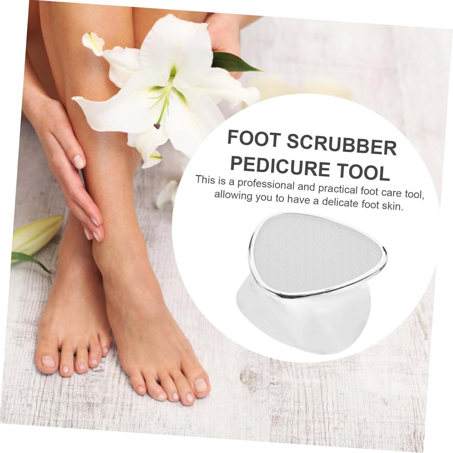 SHERCHPRY Dual Sided Foot Scrubber Pedicure Exfoliator Tool for Callus and Dead Skin Removal Abs Material Easy to Use Double Sided Design for Healthy Smooth Feet Care image number 3
